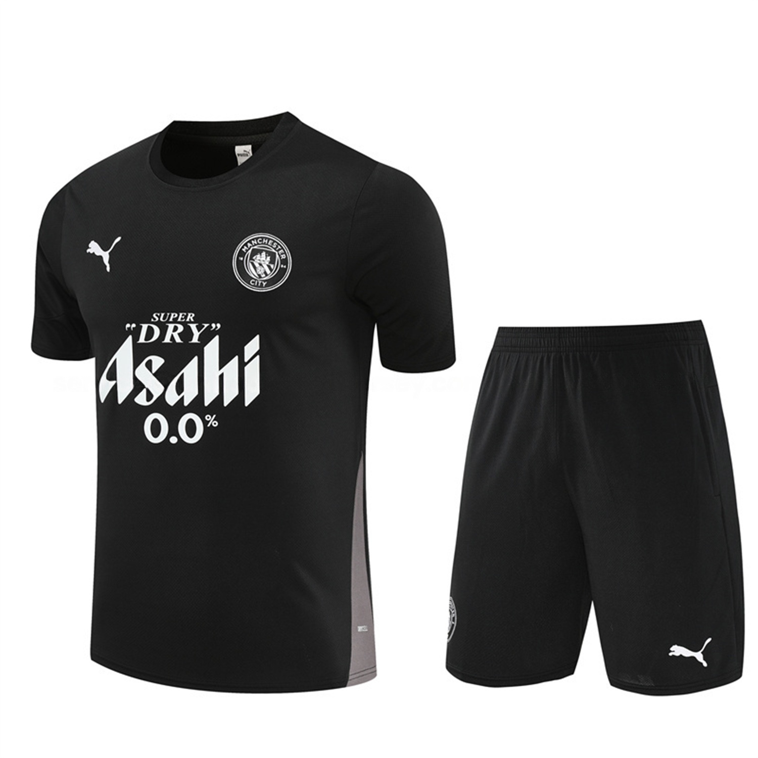 Manchester City 25-26 Short-Sleeve Training Set - Black Top & Black Shorts - ManixJersey