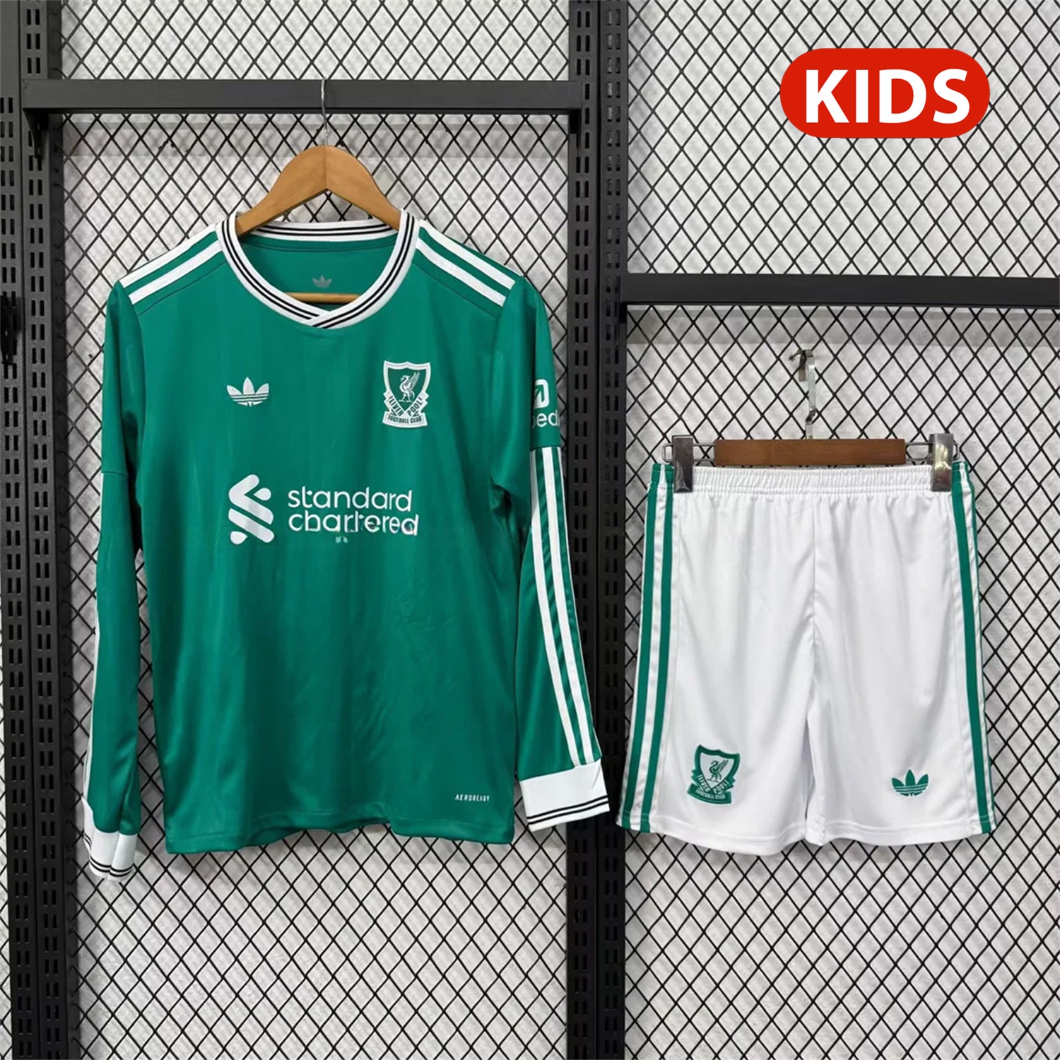 Liver.pool 25-26 Third Green Long Sleeves Kids Kit - ManixJersey