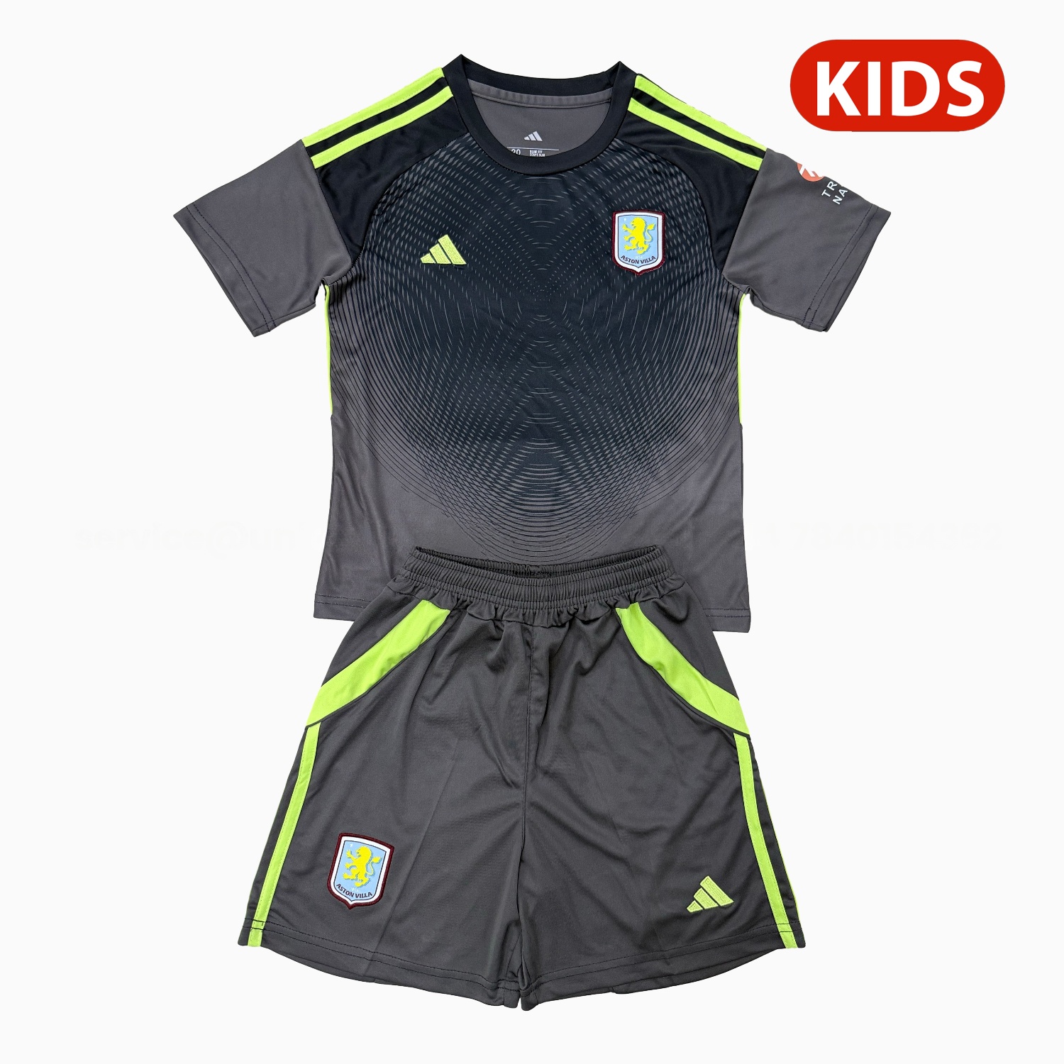 Aston Villa 25-26 Black Goalkeeper Kids Kit - ManixJersey