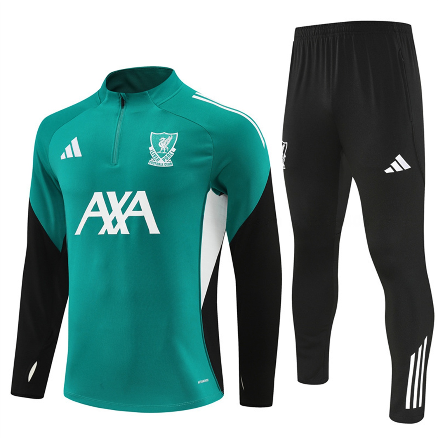 Liver.pool 25-26 Long Sleeve Training Set - Green Top & Black Pants - ManixJersey