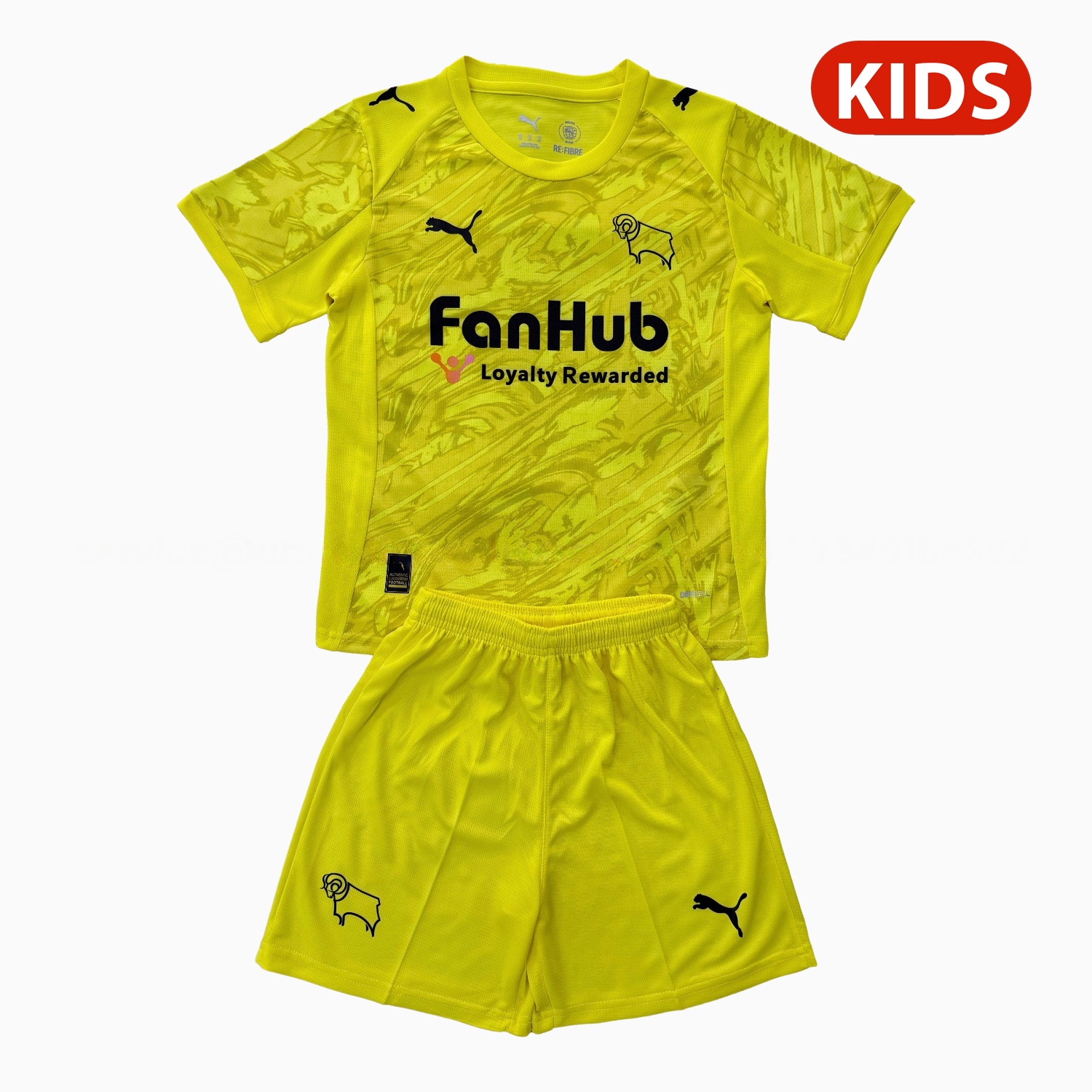 Derby County 25-26 Yellow Goalkeeper Kids Kit - ManixJersey
