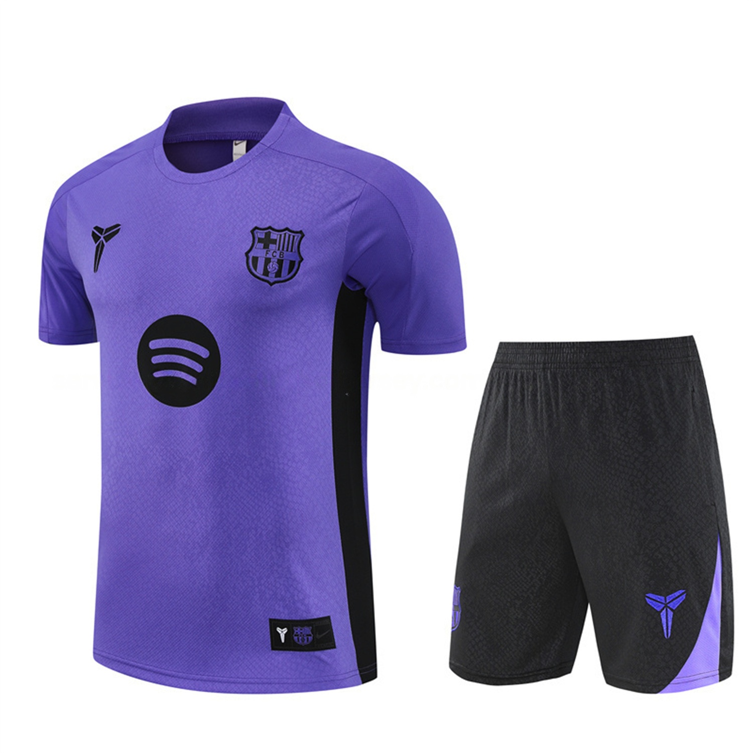 Barcelona 25-26 X KB Short-Sleeve Training Set - Purple Top & Black Shorts - ManixJersey