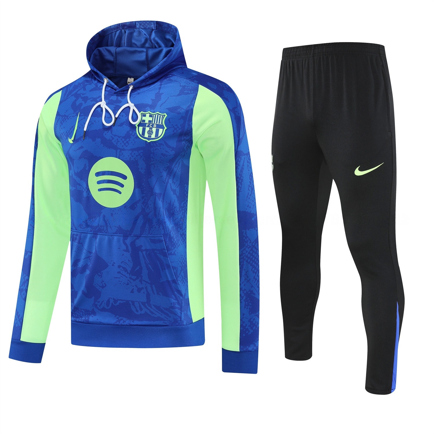 Barcelona 25-26 Training Hoodie Set - Blue Green Hoodie and Black Pants - ManixJersey