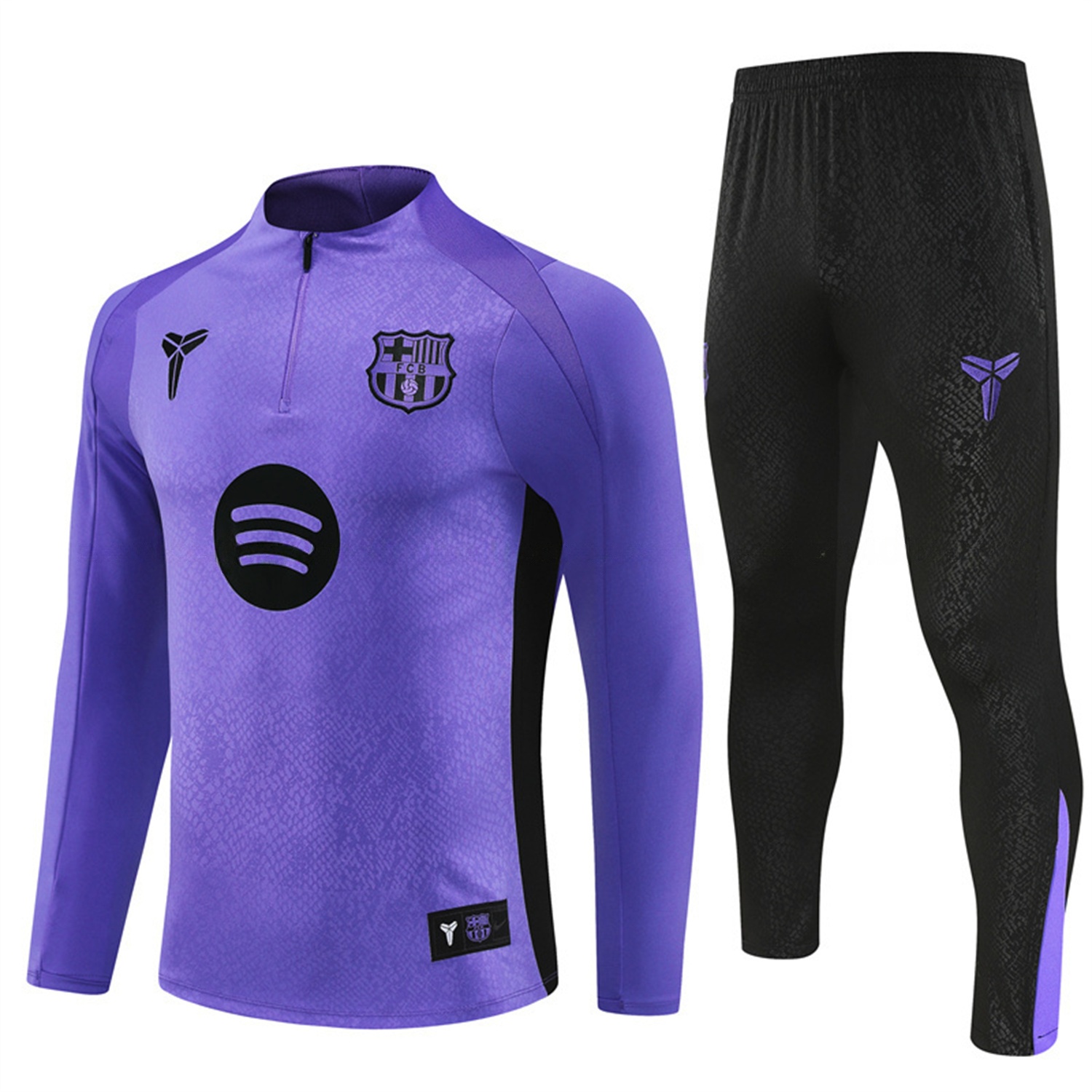 Barcelona 25-26 X KB Long Sleeve Training Set - Purple Top & Black Pants - ManixJersey