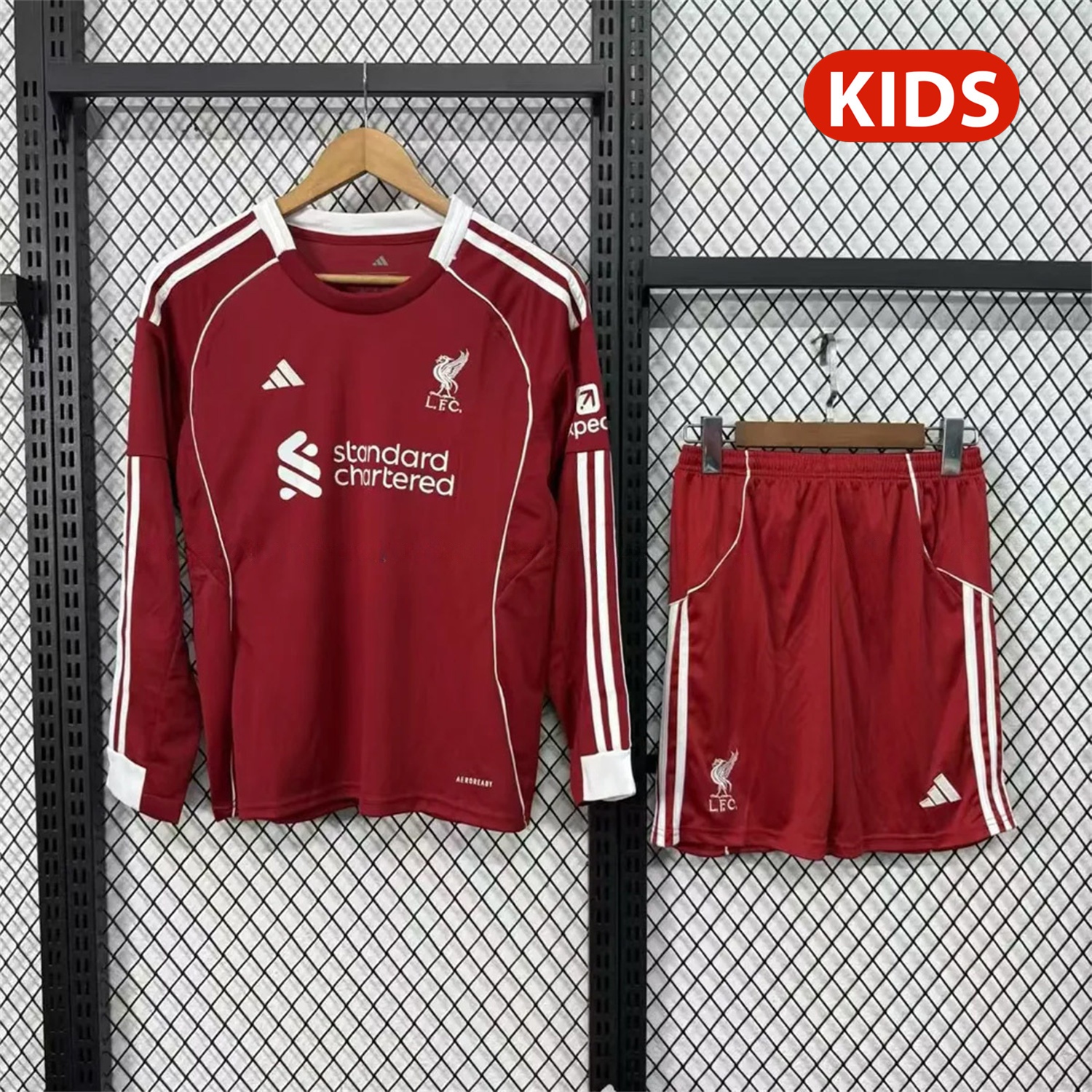Liver.pool 25-26 Home Red Long Sleeves Kids Kit - ManixJersey