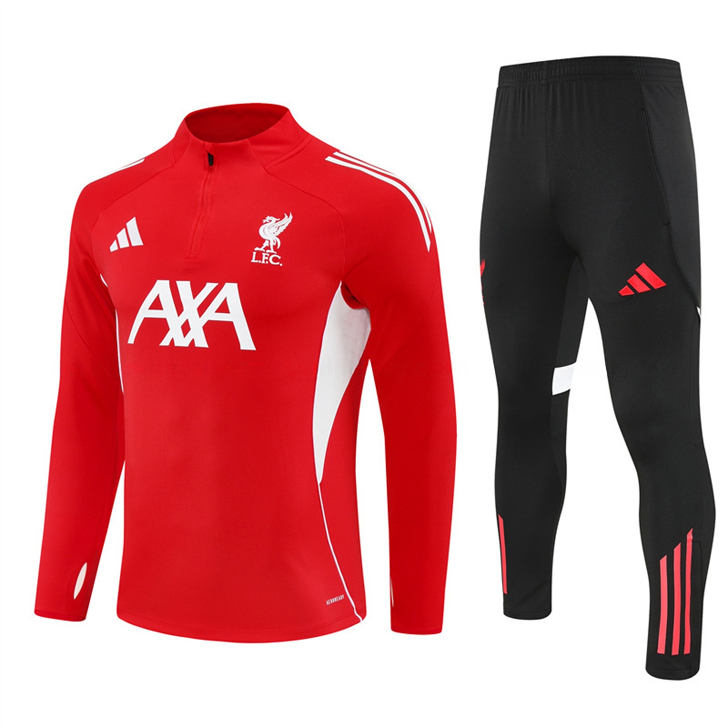 Liver.pool 25-26 Long Sleeve Training Set - Red Top & Black Pants - ManixJersey
