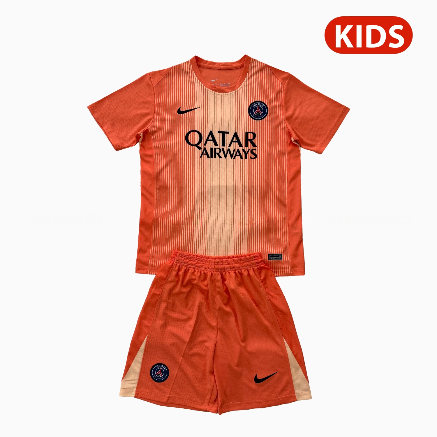 Paris Saint-Germain PSG 25-26 Orange Goalkeeper Kids Kit - ManixJersey