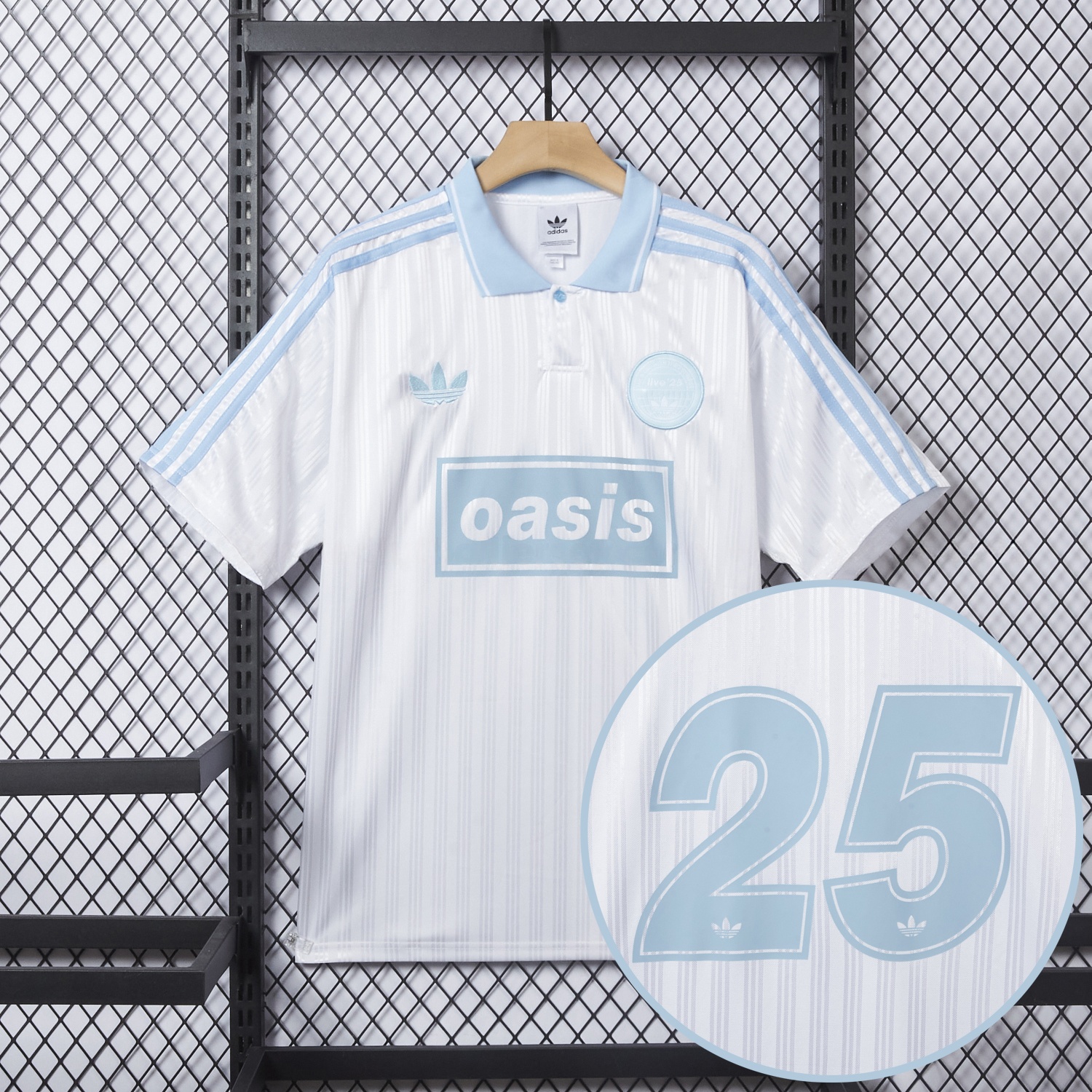 Bohemian 25-26 Oasis Originals Tour White And Sky Blue Jersey With Number 25 - Fans Version - ManixJersey