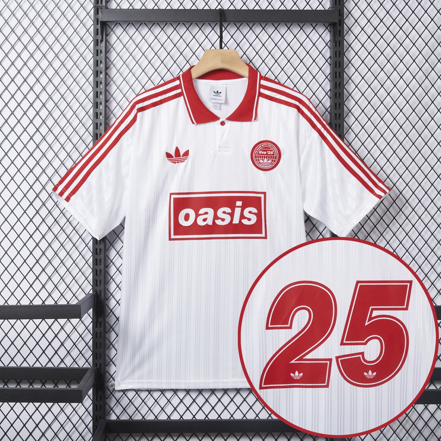 Bohemian 25-26 Oasis Originals Tour White And Red Jersey With Number 25 - Fans Version - ManixJersey