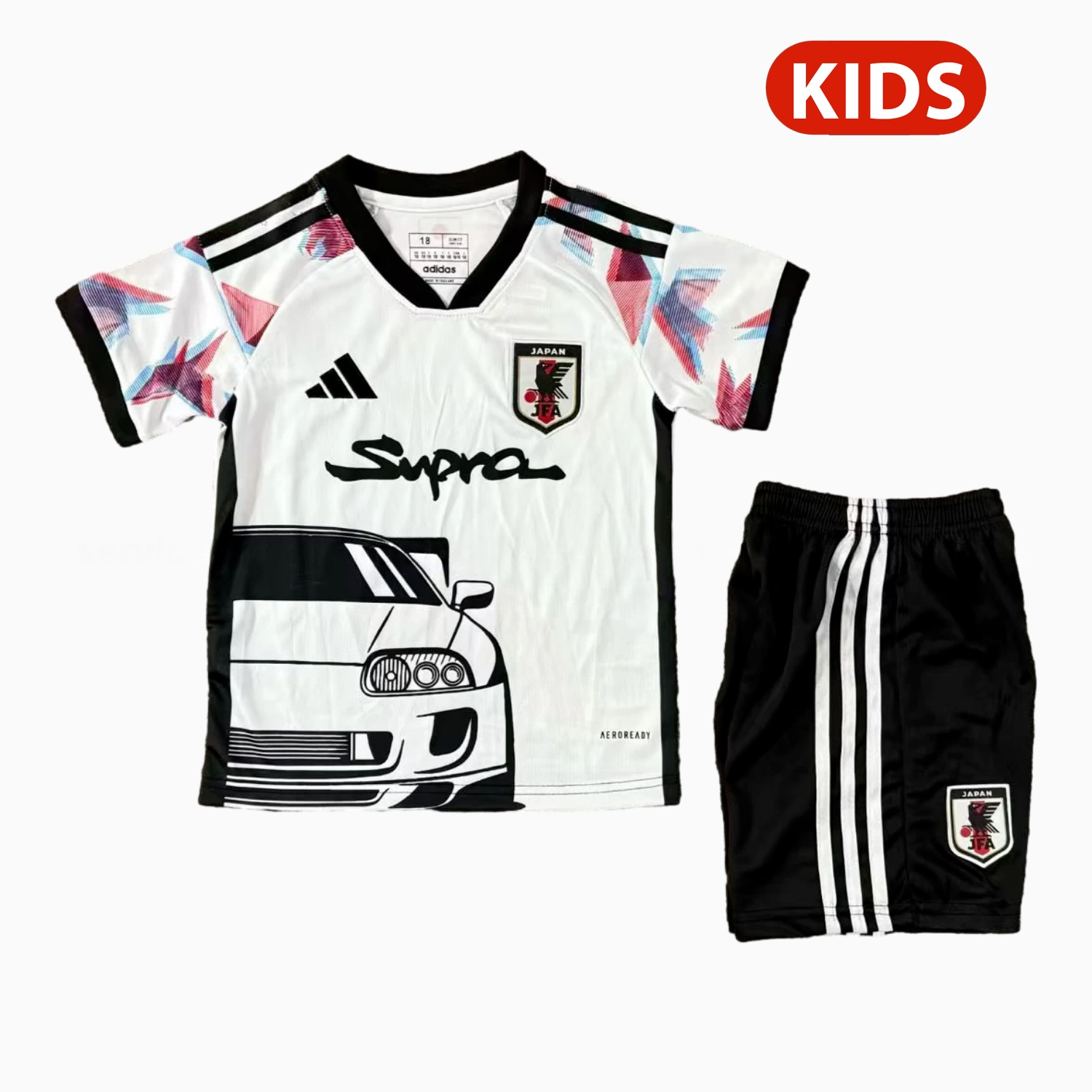 Japan 25-26 Black Car White Special Kids Kit - ManixJersey