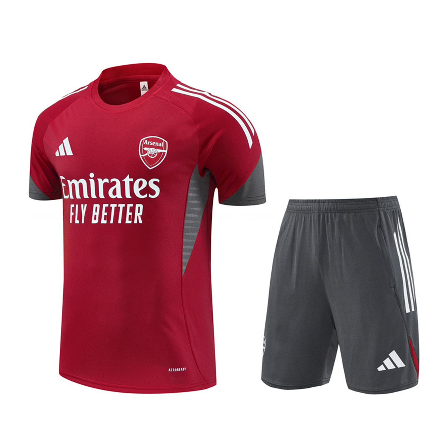 Arsenal 25-26 Short-Sleeve Training Set- Red Top & Green Shorts - ManixJersey