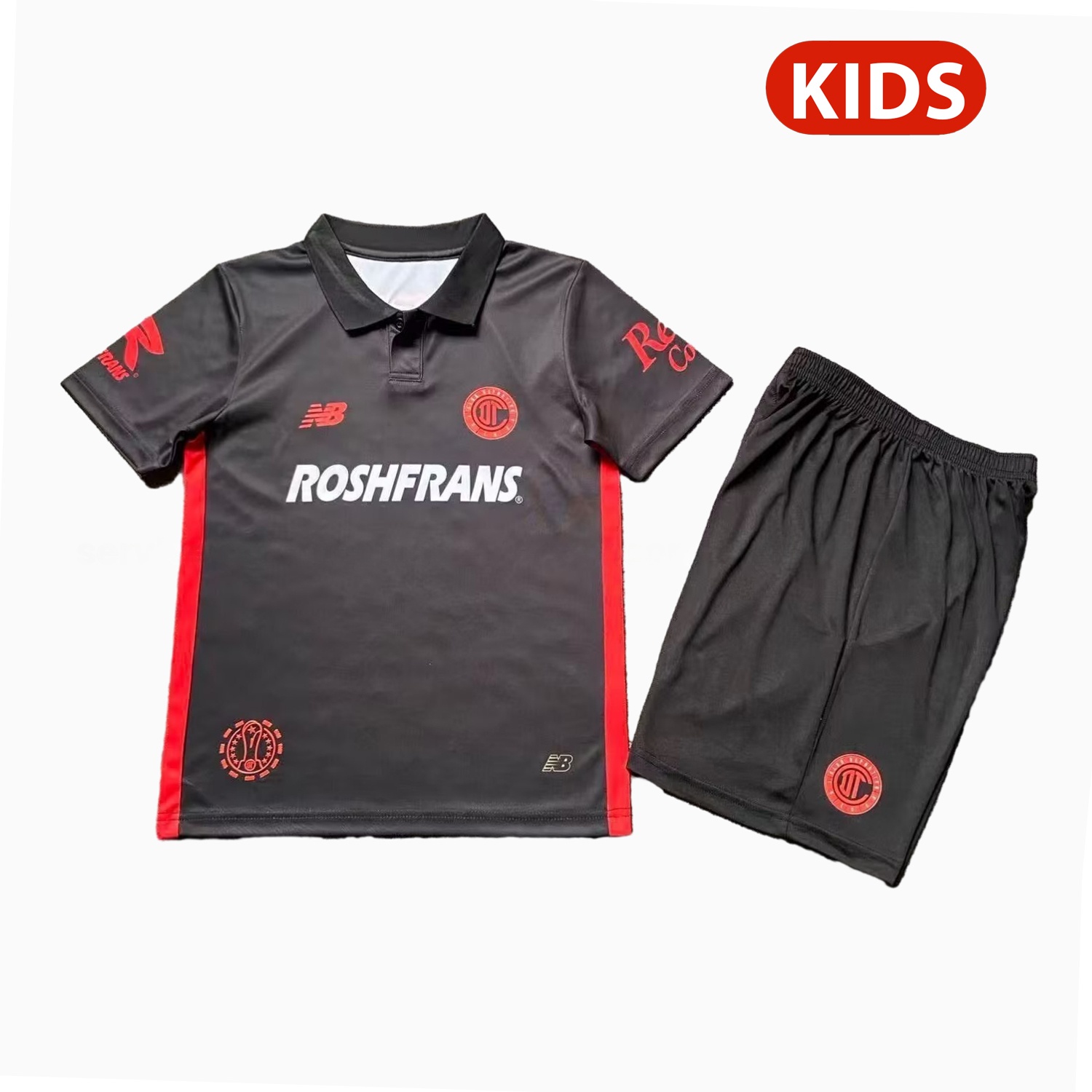 Toluca 25-26 Third Black Kids Kit - ManixJersey