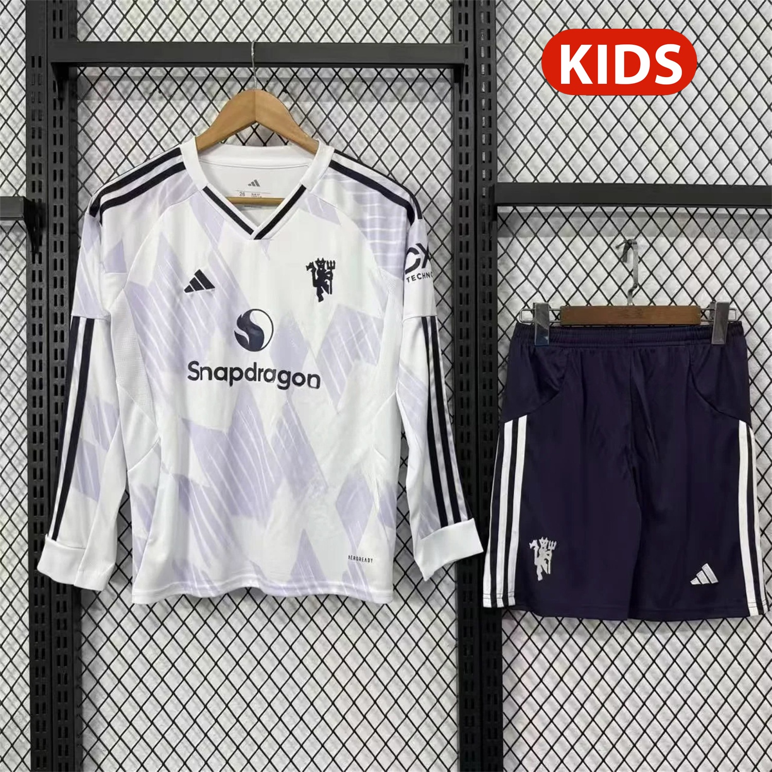 Manchester United 25-26 Away Long Sleeves Kids Kit - ManixJersey