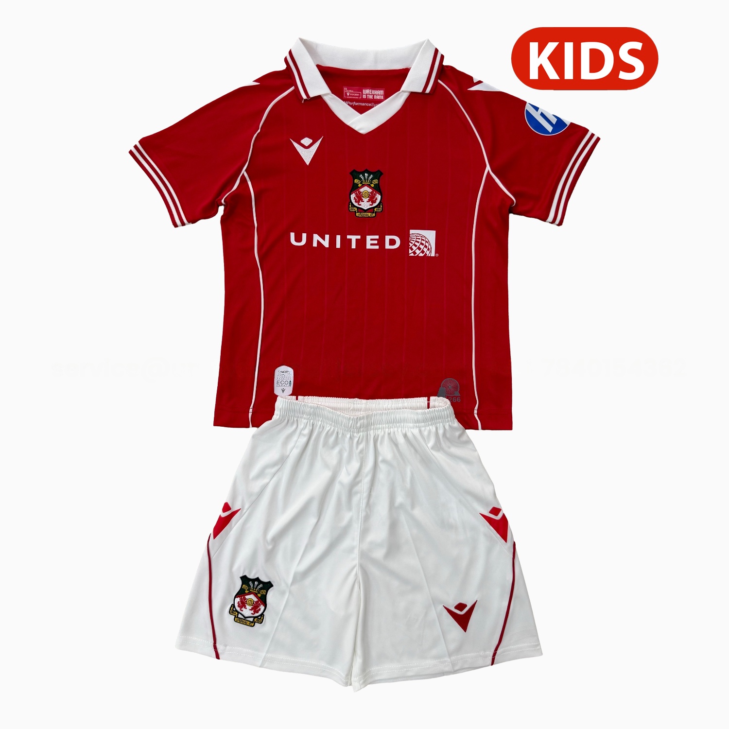 Wrexham 25-26 Red Home Kids Kit - ManixJersey