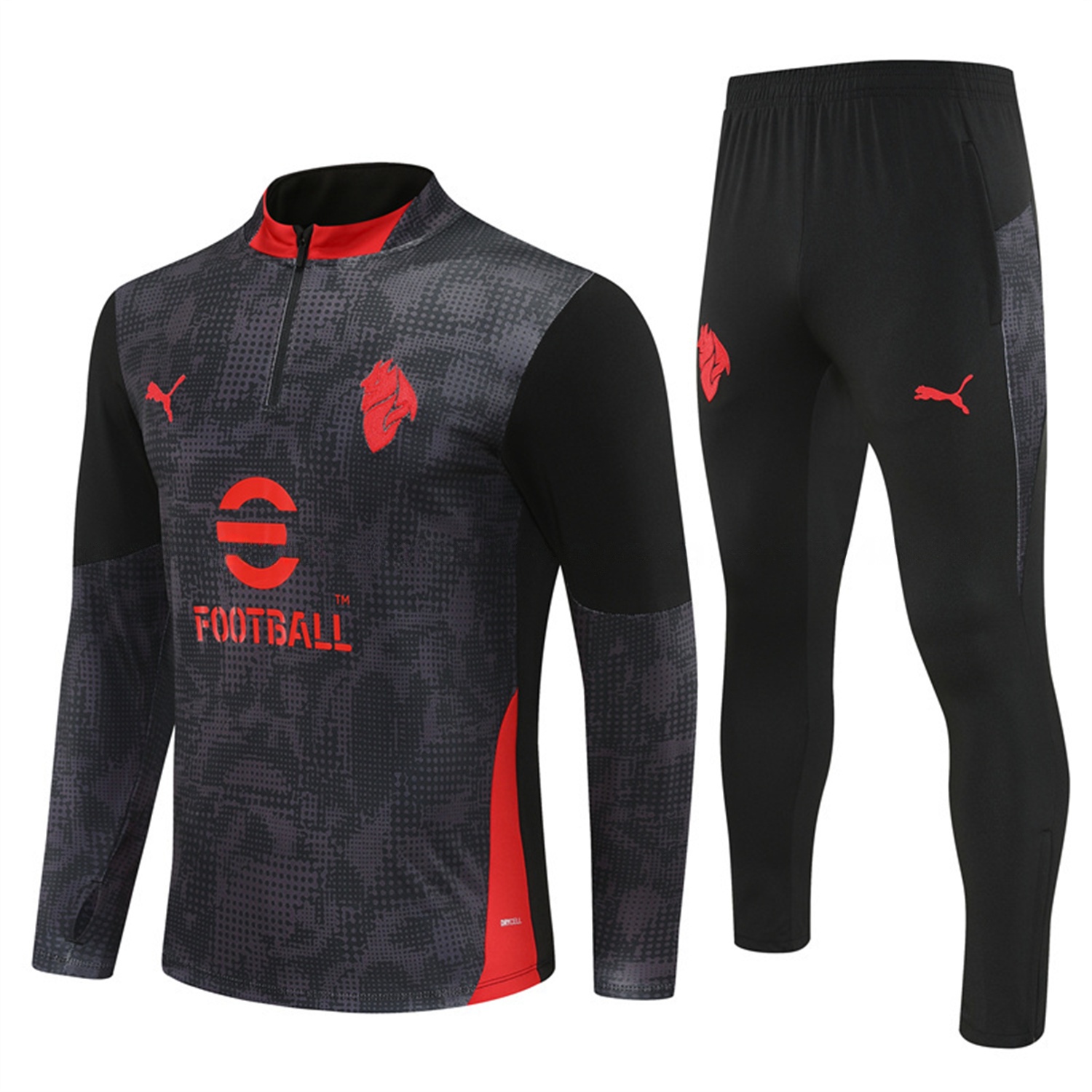 AC Milan 25-26 Long Sleeve Training Set - Black Top & Black Pants - ManixJersey