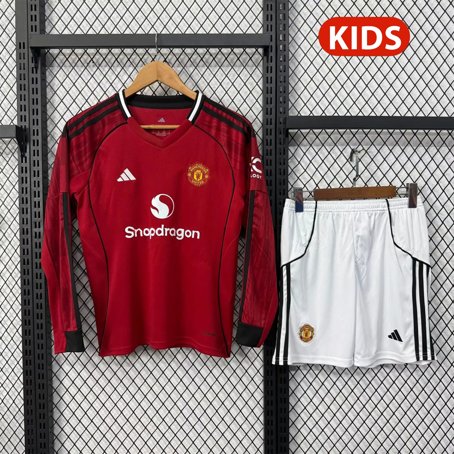 Manchester United 25-26 Home Long Sleeves Kids Kit - ManixJersey