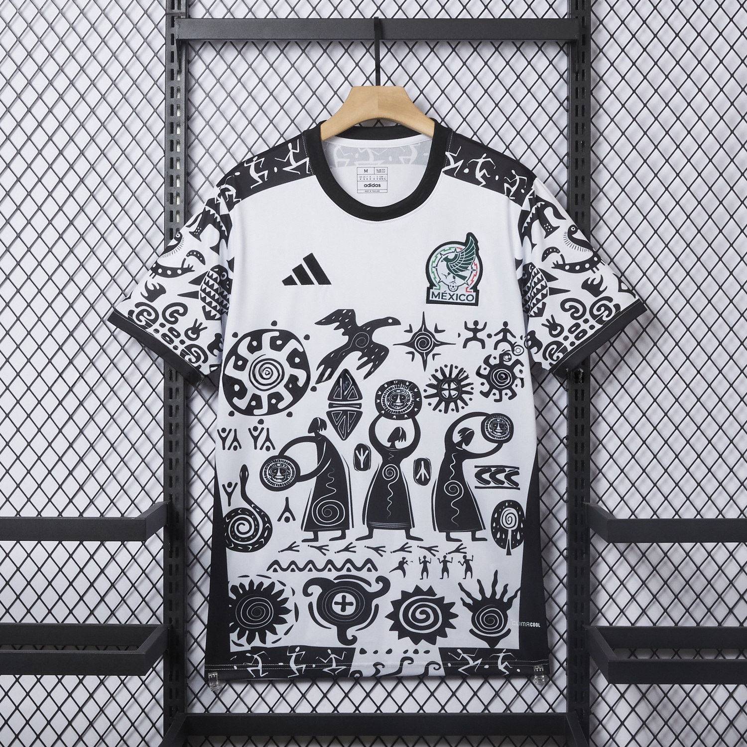 Mexico 25-26 Mayan Cvilization Black And White Special Jersey - Fans Version - ManixJersey