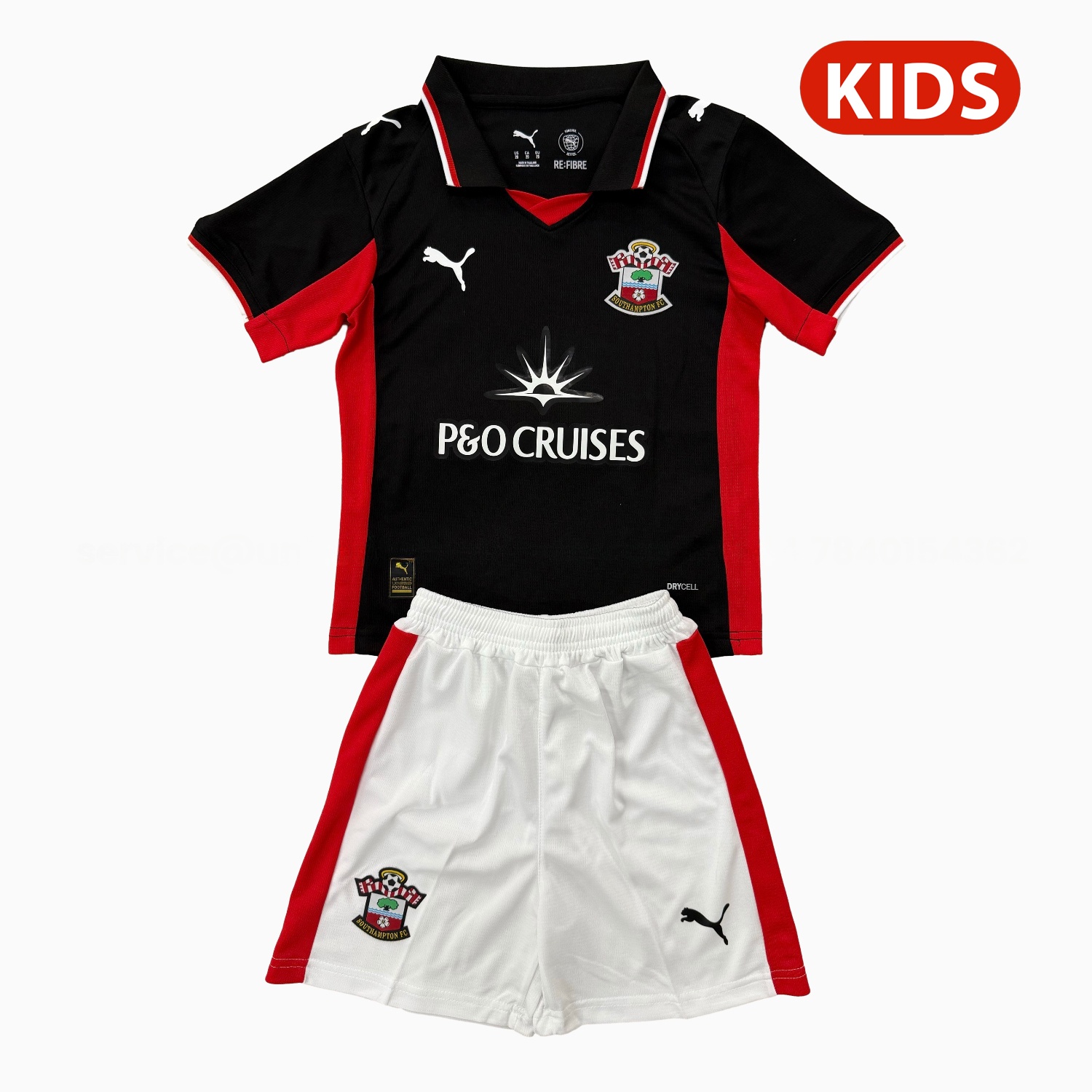 Southampton 25-26 Third Black Kids Kit - ManixJersey