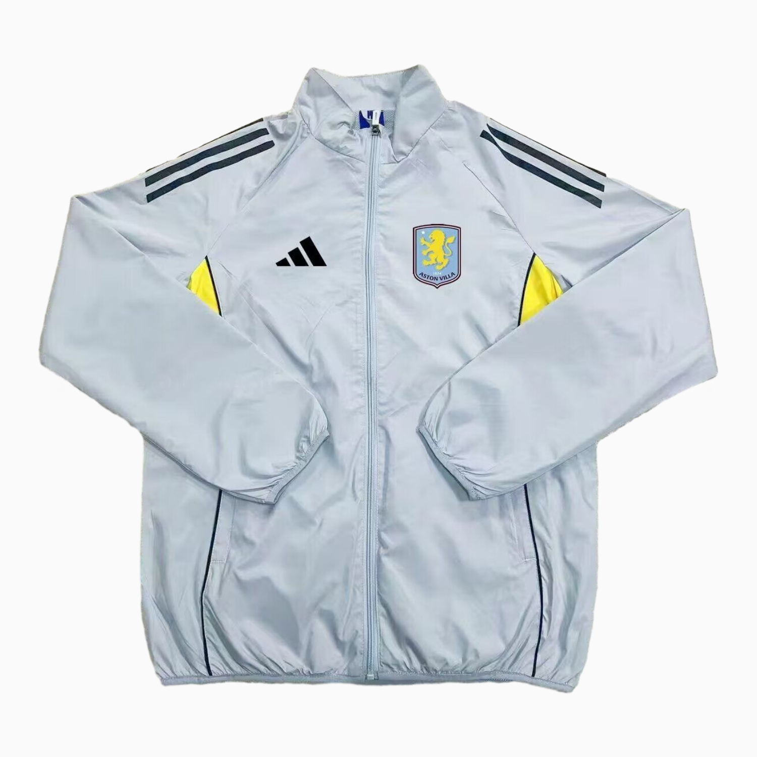 Aston Villa 25-26 Throwback Windbreaker Jacket - Grey Blue - ManixJersey