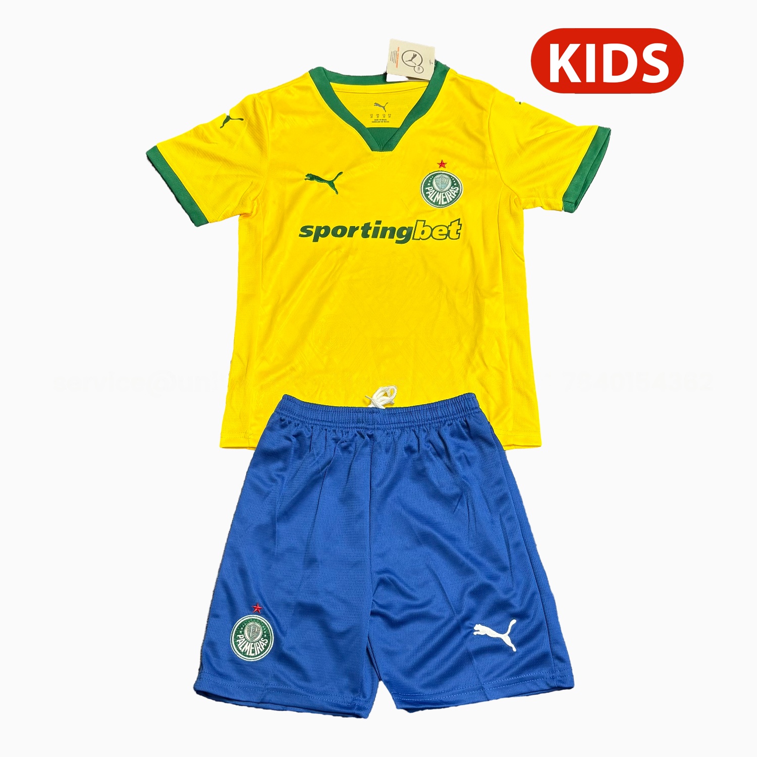 Palmeiras 25-26 Third Yellow Kids Kit - ManixJersey