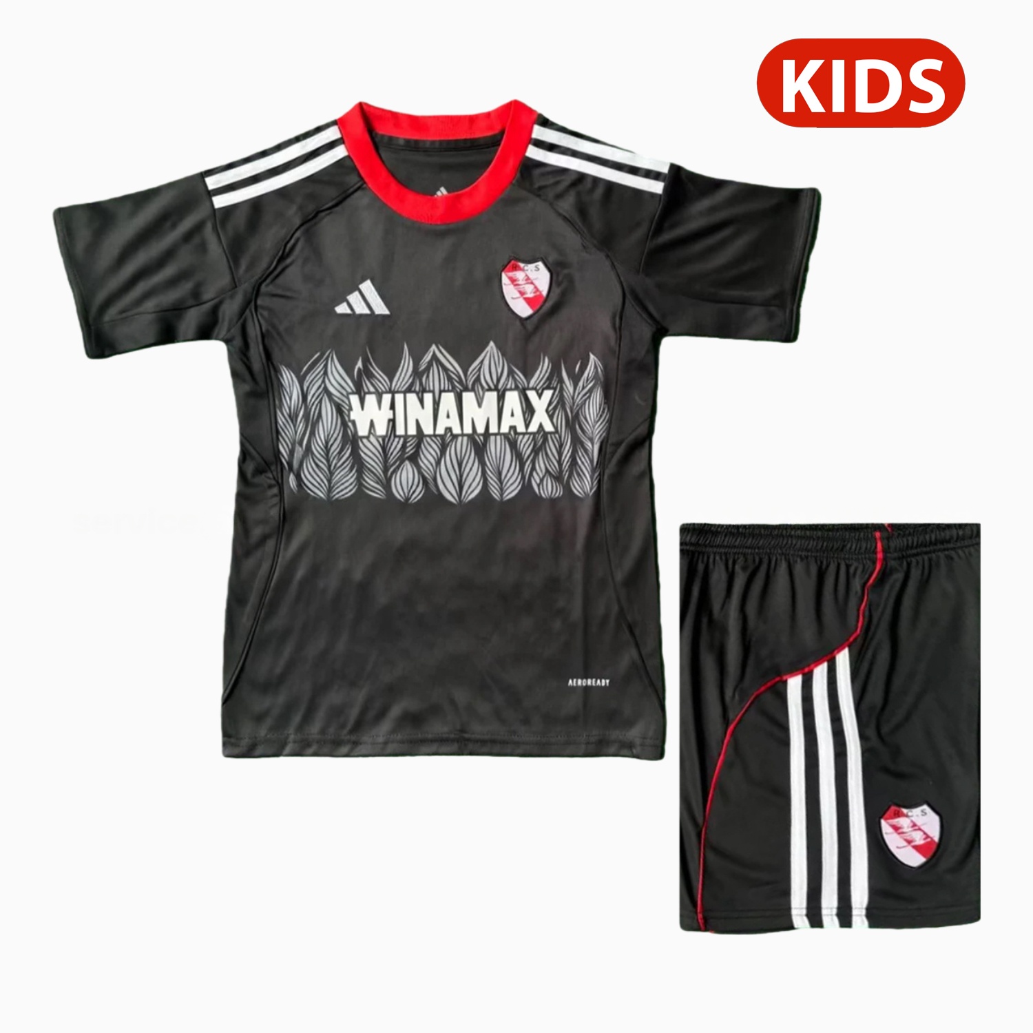 Strasbourg 25-26 Third Black Kids Kit - ManixJersey