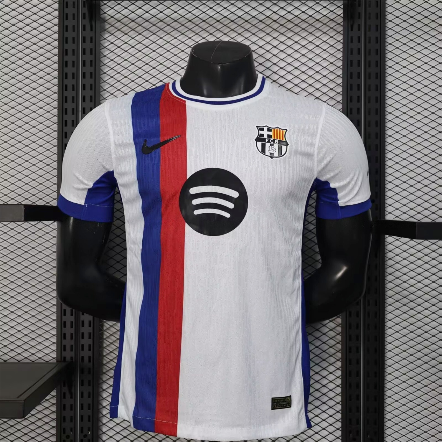 Barcelona 25-26 Red And Blue Vertical Stripes Special White Jersey - Player Version - ManixJersey
