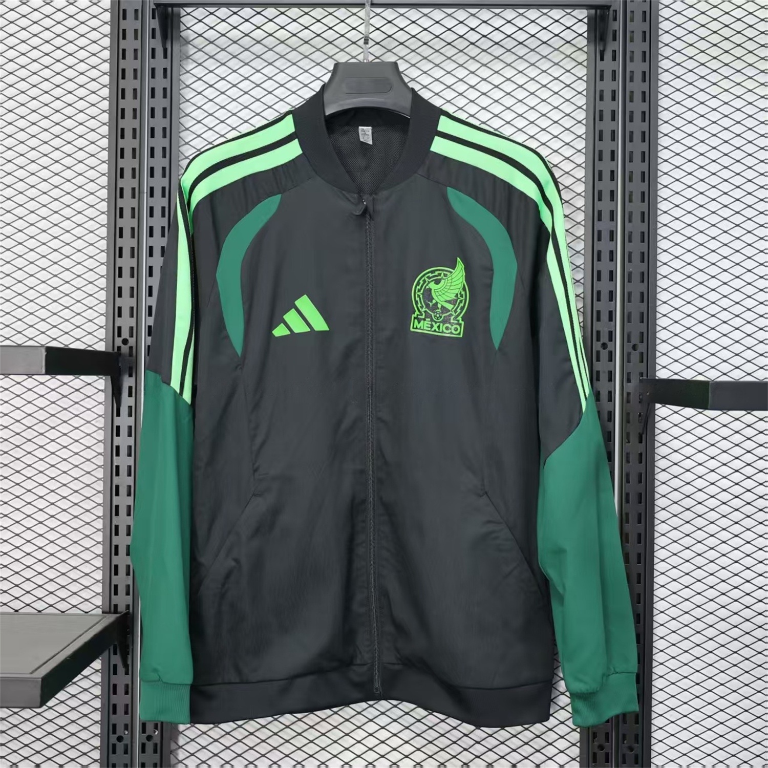 Mexico 25-26 Green And Black Windbreaker Jacket - Deep Green - ManixJersey
