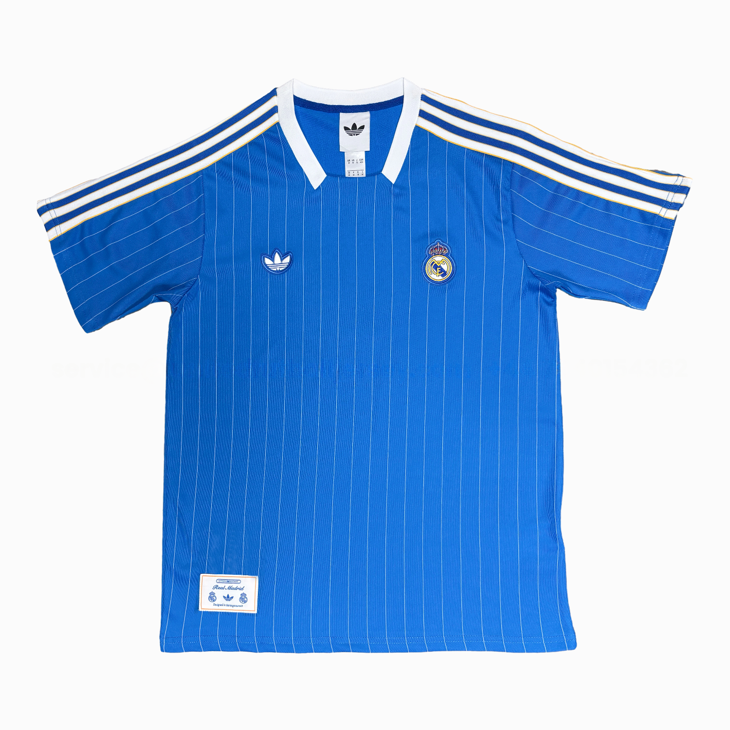 Real Madrid 25-26 Trefoil White Lines Blue Travel Jersey - Fans Version - ManixJersey