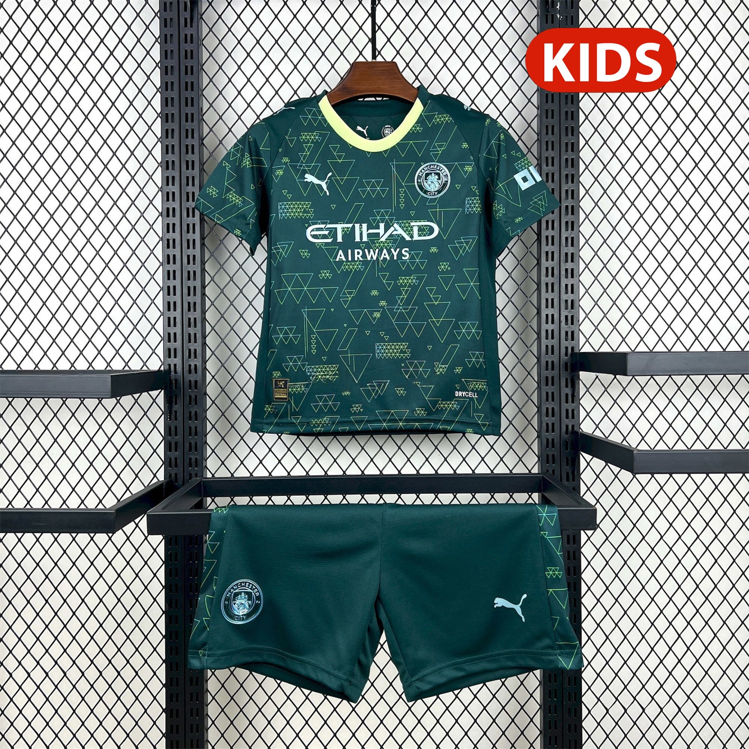 Manchester City 25-26 Fourth Green Kids Kit - ManixJersey
