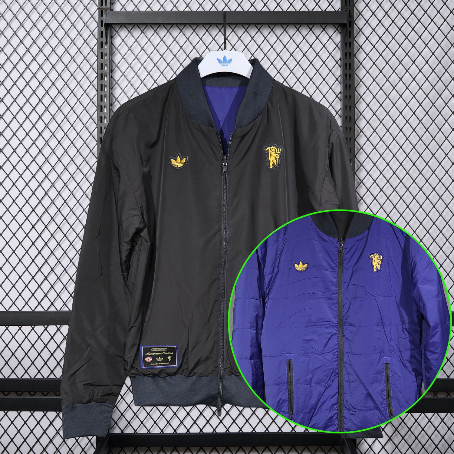 Manchester United 25-26 Double Sided Reversible Windbreaker - Black & Purple - ManixJersey