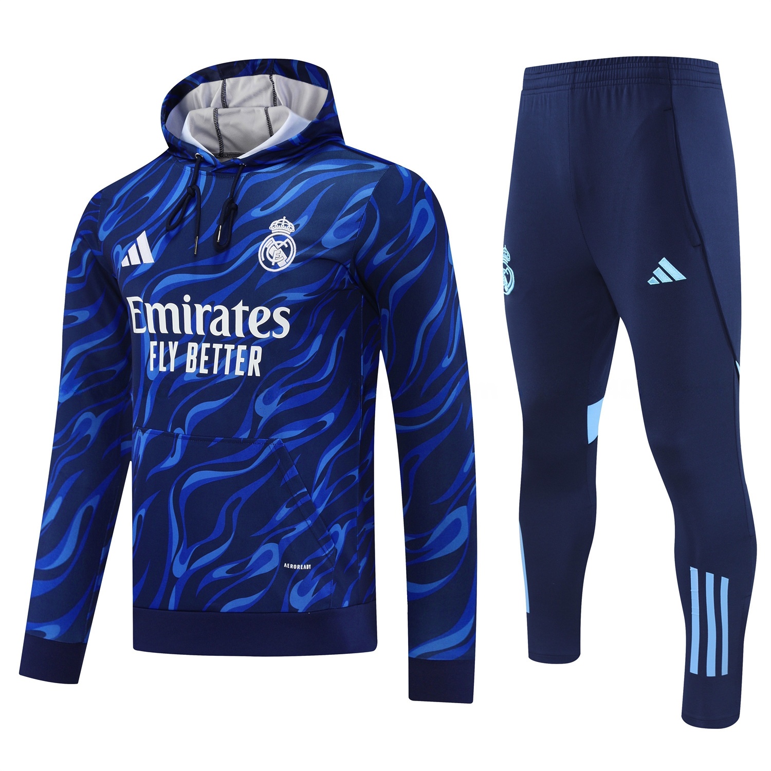 Real Madrid 25-26 Training Hoodie Set - Blue Hoodie and Deep Blue Pants - ManixJersey