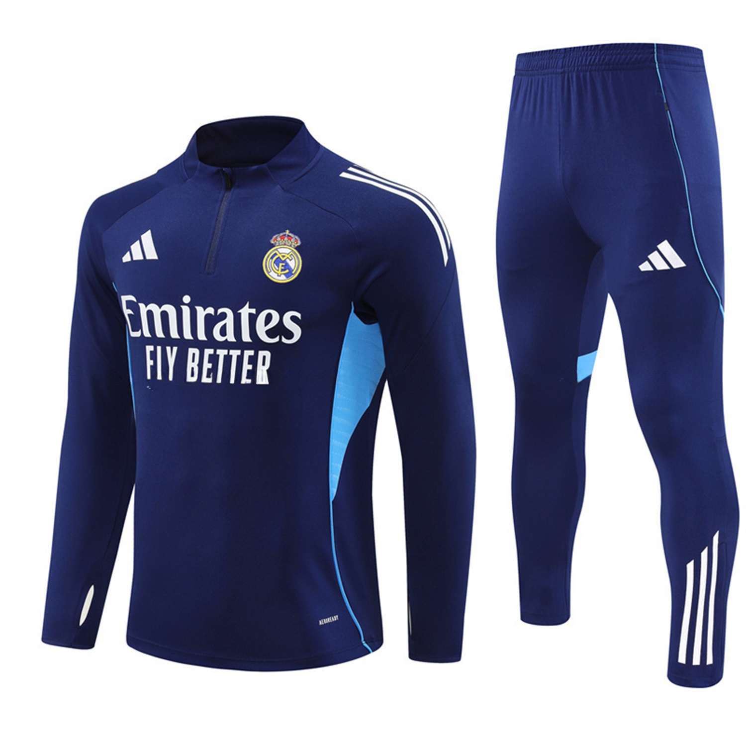 Real Madrid 25-26 Long Sleeve Training Set - Deep Blue Top & Pants - ManixJersey