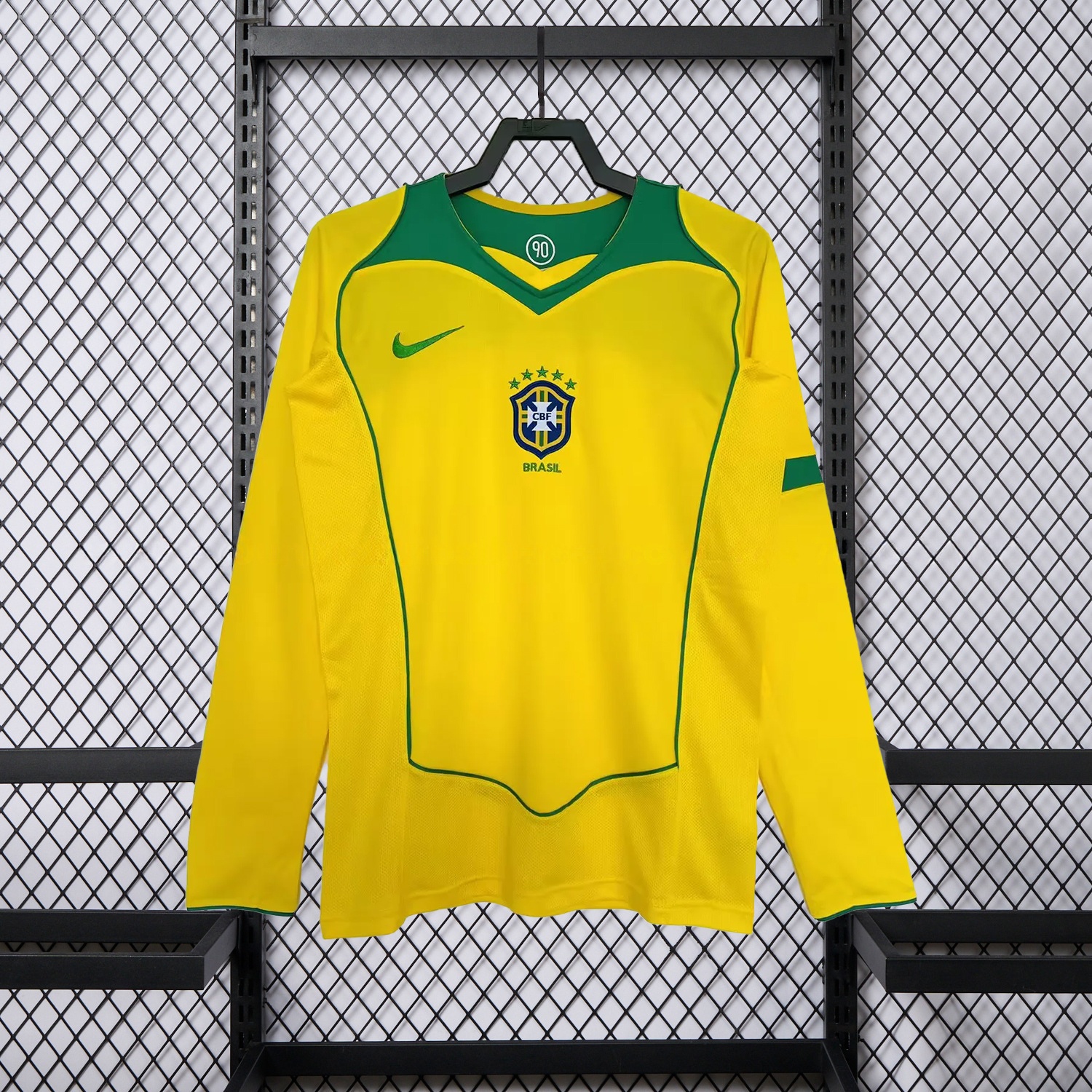 Retro Brazil 2004 Home Long Sleeves Jersey - ManixJersey