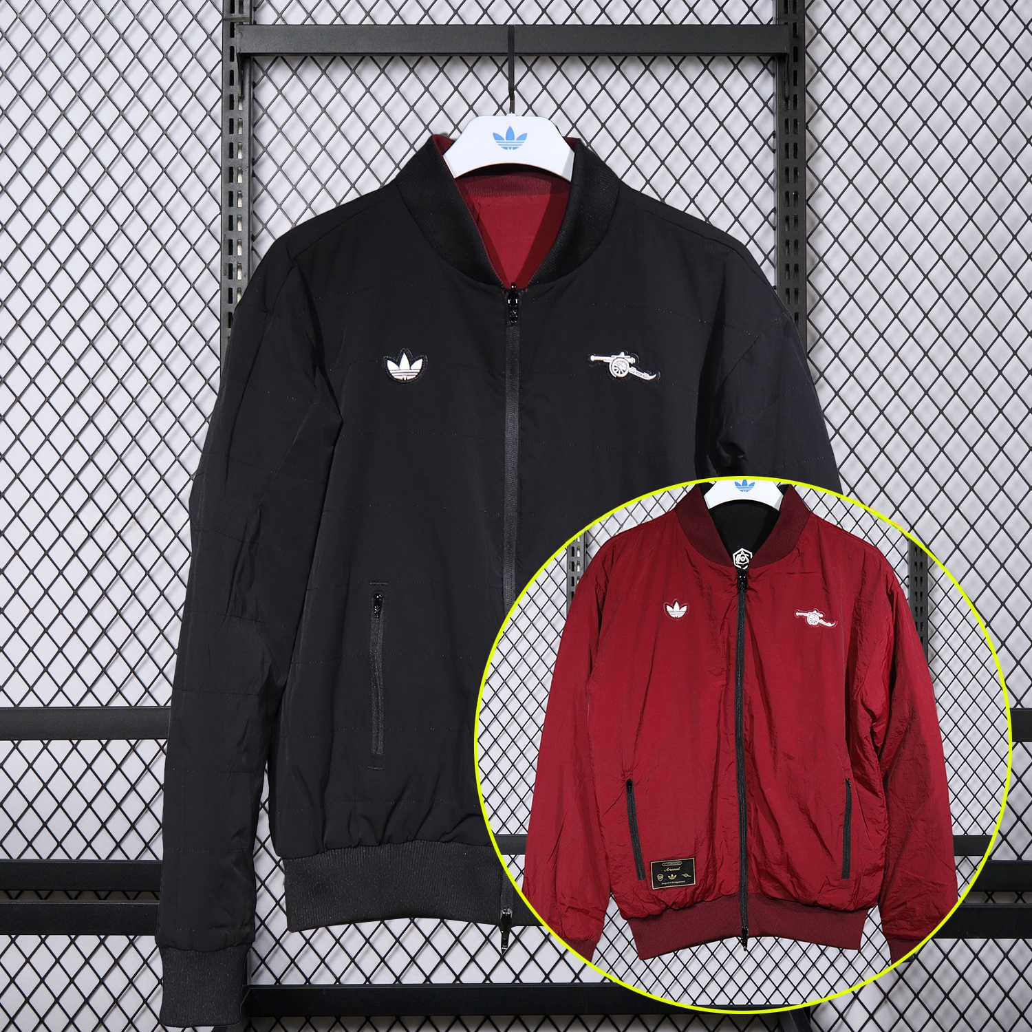 Arsenal 25-26 Double Sided Reversible Windbreaker - Black & Red - ManixJersey