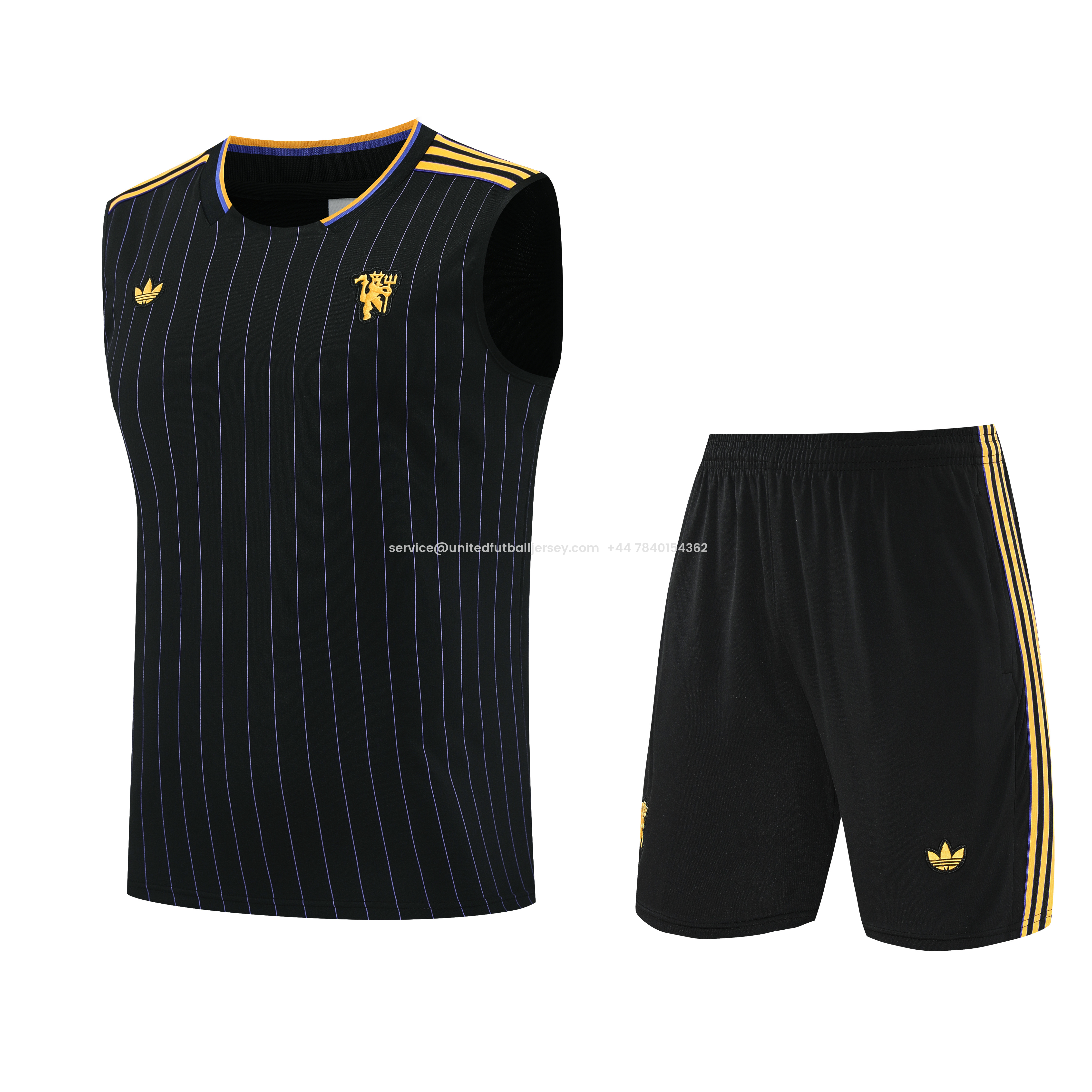Manchester United 25-26 Vest Training Set - Black Top & Black Shorts - ManixJersey
