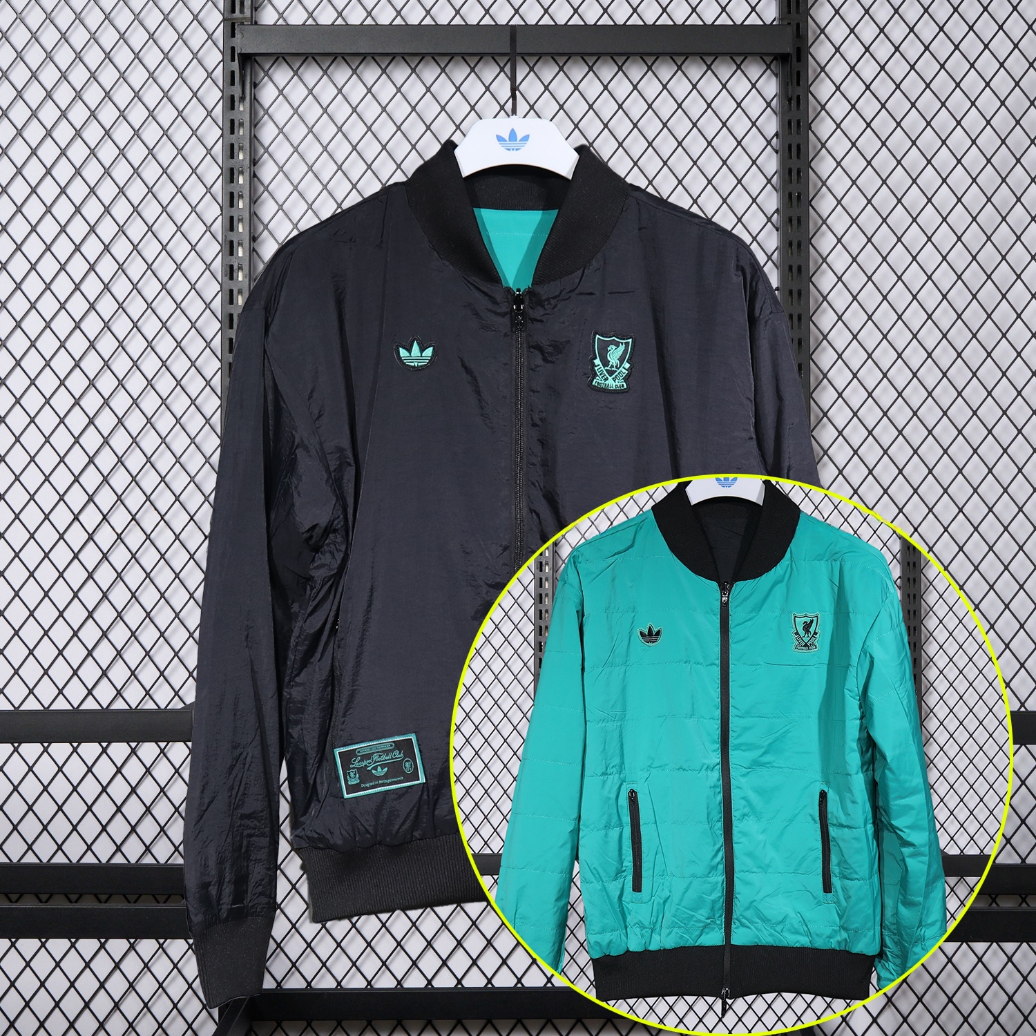 Liver.pool 25-26 Double Sided Reversible Windbreaker - Black & Green - ManixJersey