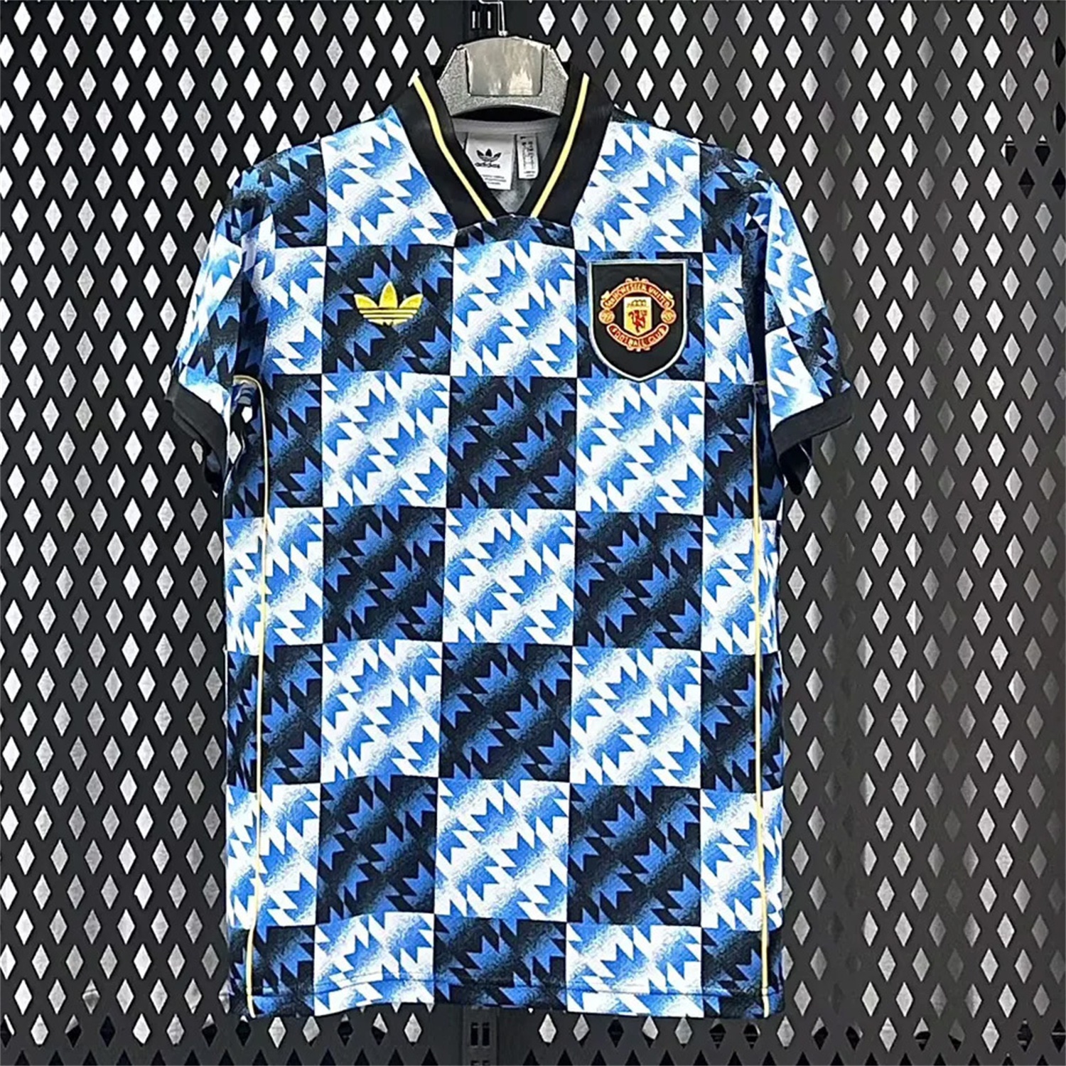 Manchester United 25-26 Blue And Black Checkerboard Special Jersey - Fans Version - ManixJersey