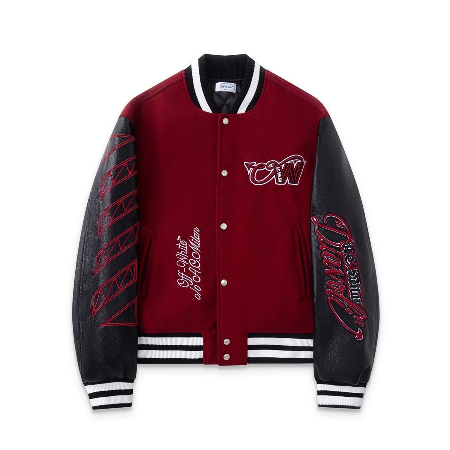AC Milan 25-26 Off-White Warm Windbreaker Jacket - Wine Red And Black - ManixJersey
