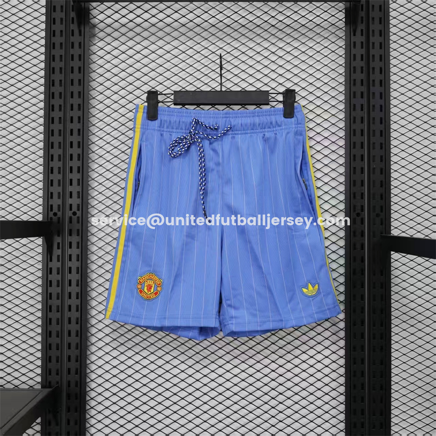 Manchester United 25-26 Trefoil Blue Travel Shorts - Player Version - ManixJersey