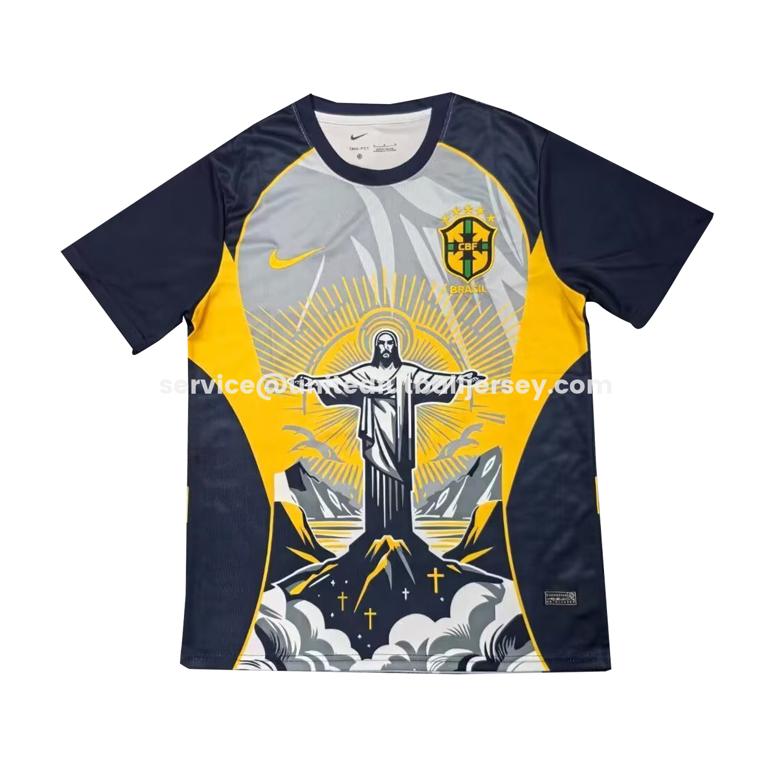 Brazil 25-26 Jesus Yellow And Black Jersey - Fans Version - ManixJersey