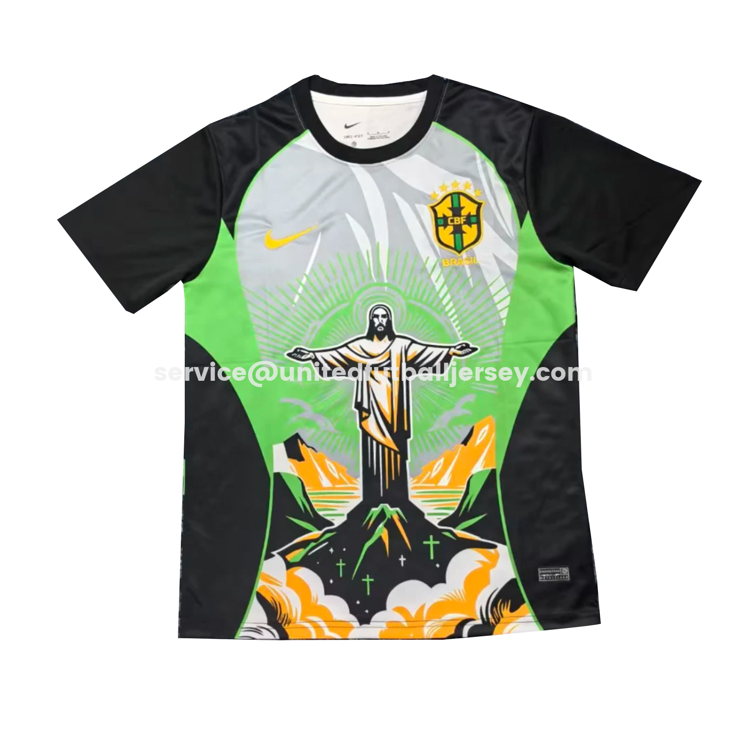Brazil 25-26 Jesus Green And Black Jersey - Fans Version - ManixJersey