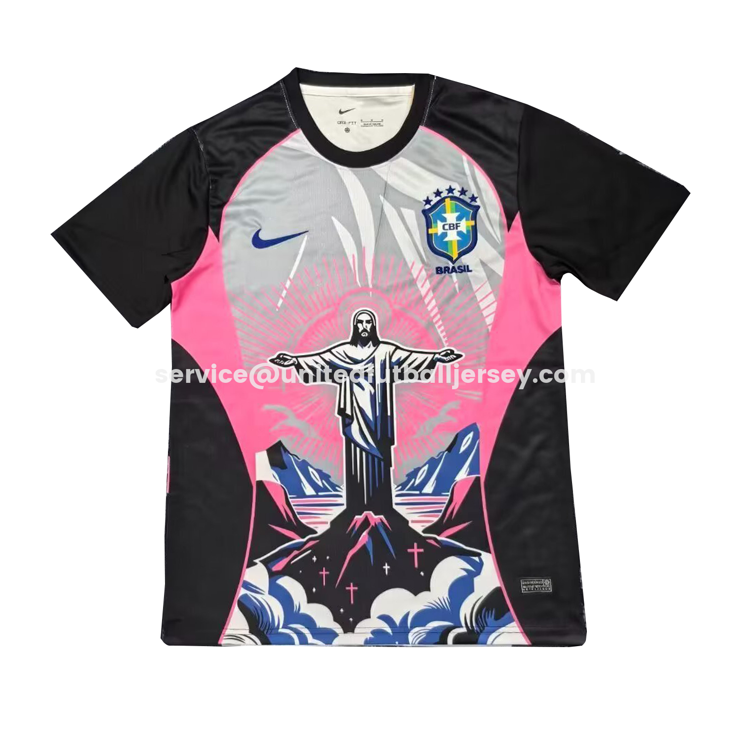Brazil 25-26 Jesus Pink And Black Jersey - Fans Version - ManixJersey