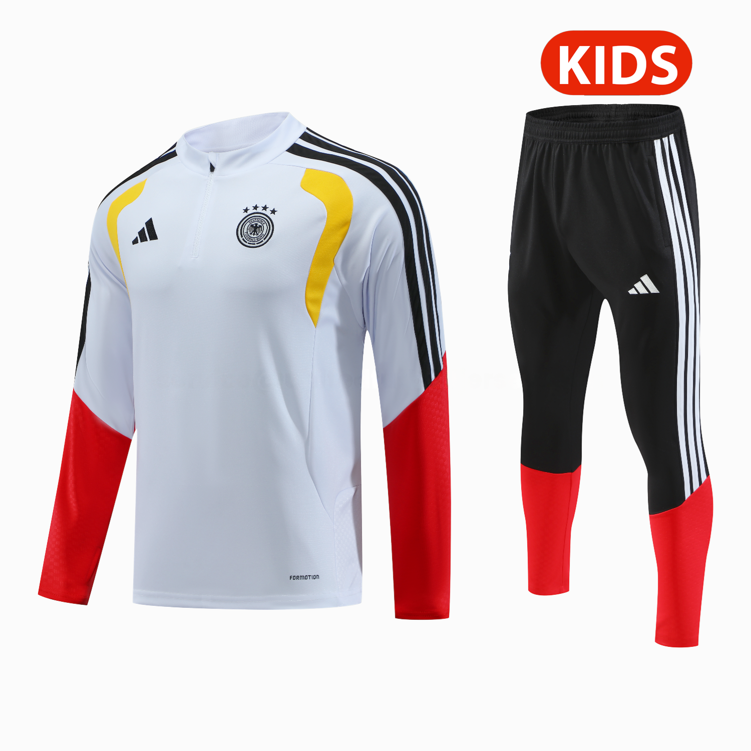 Germany 2026 Kids Long Sleeve Training Set - White Top & Pants - ManixJersey