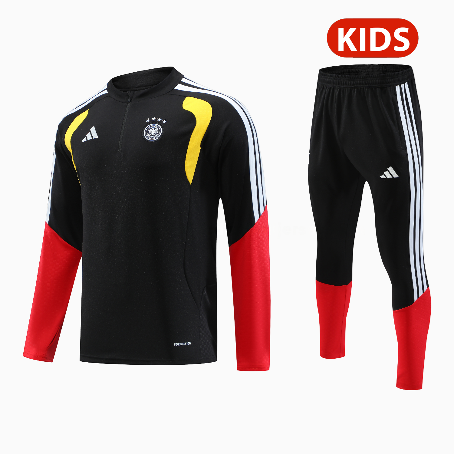 Germany 2026 Kids Long Sleeve Training Set - Black Top & Pants - ManixJersey