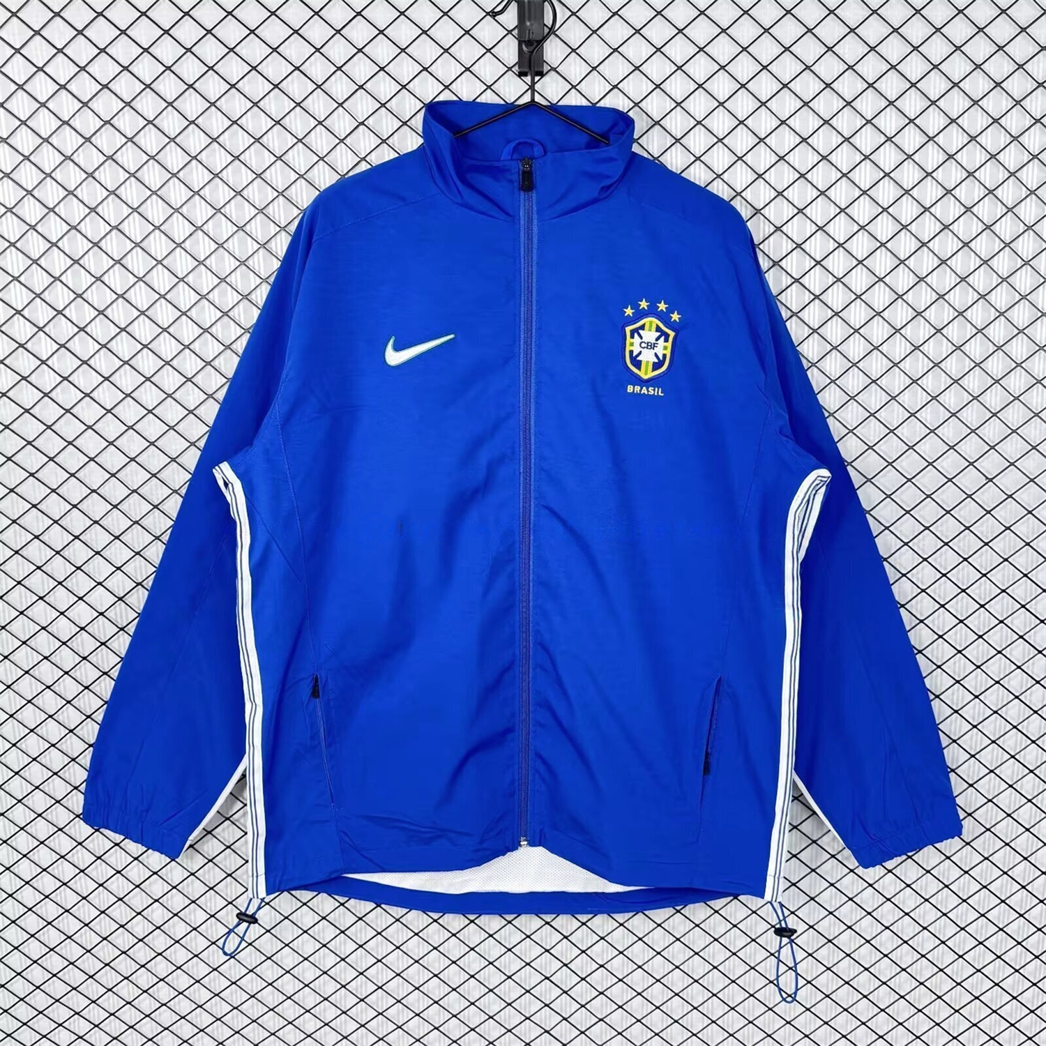 Retro Brazil 1998 Blue Windbreaker - ManixJersey