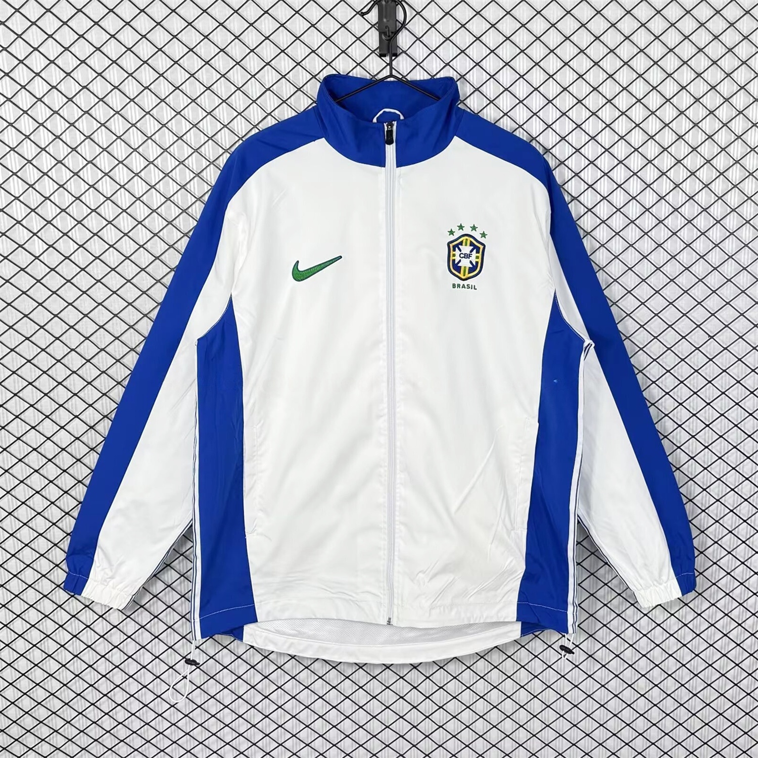 Retro Brazil 1998 White Windbreaker - ManixJersey