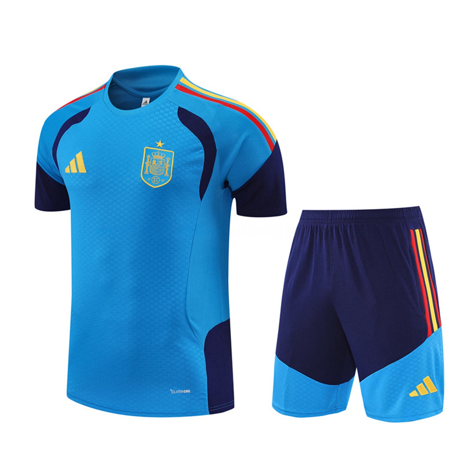 Spain 2026 Short-Sleeve Training Set - Lake Blue Top & Shorts - ManixJersey