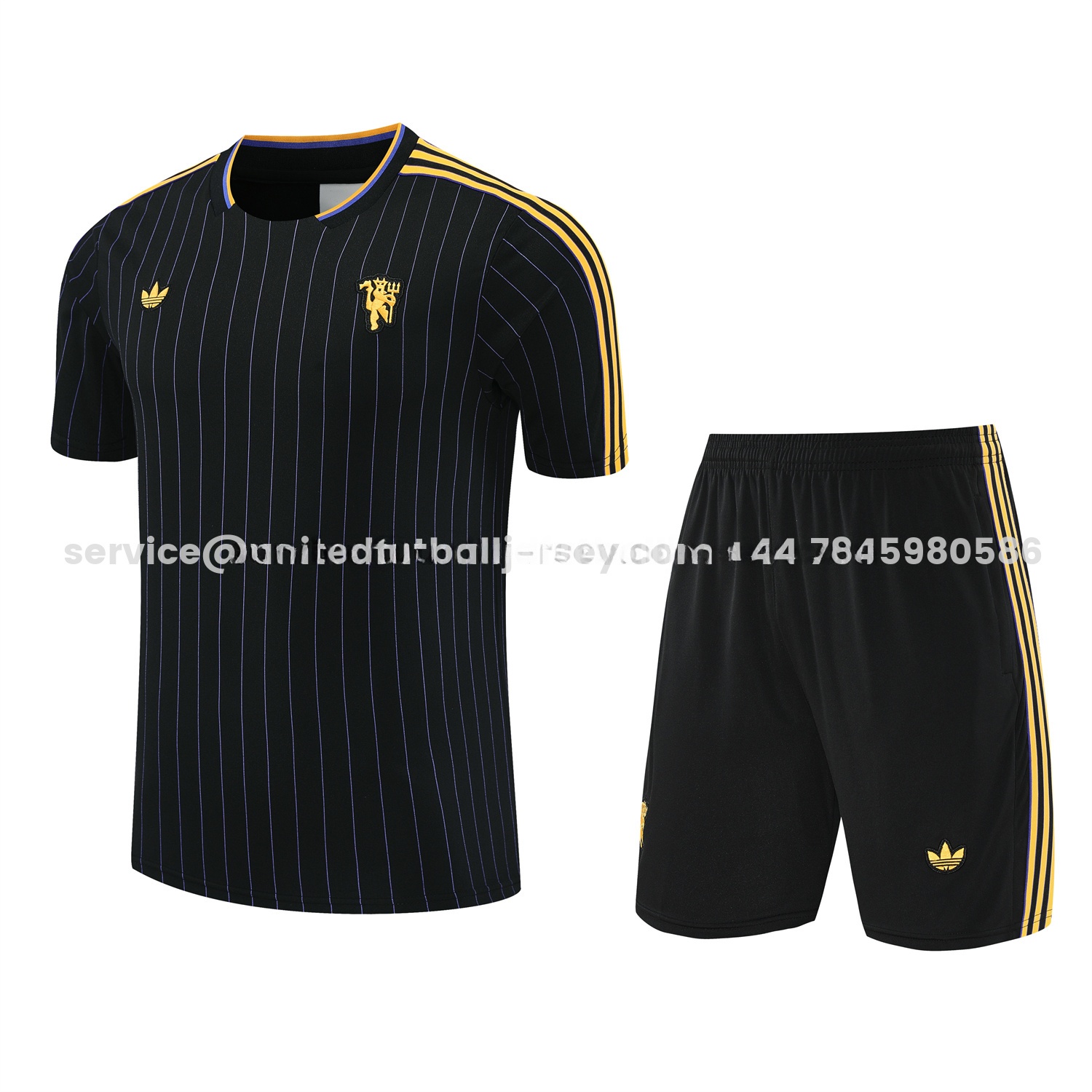 Manchester United 25-26 Short-Sleeve Training Set - Black Top & Black Shorts - ManixJersey