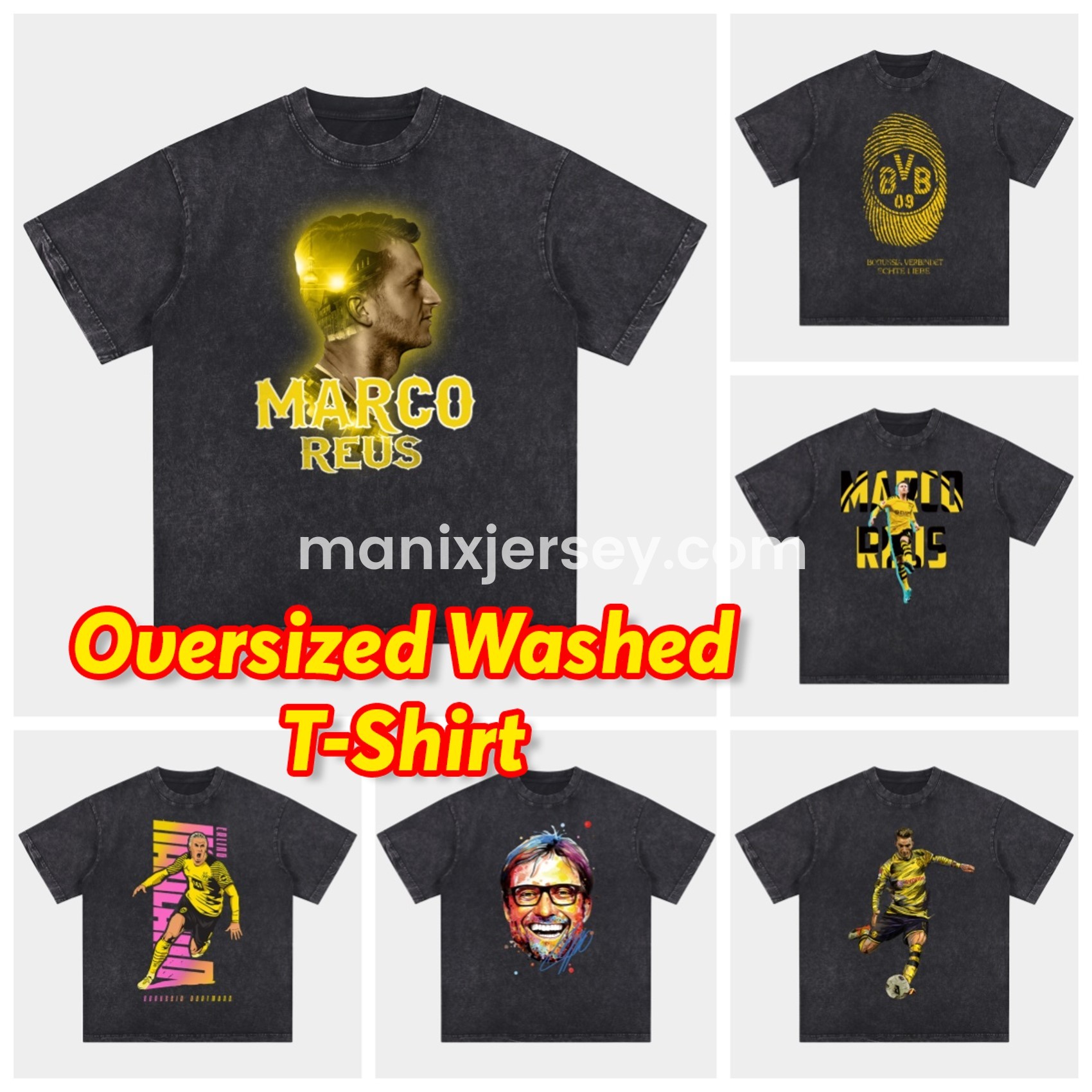 Dortmund Oversized Washed T-Shirt - ManixJersey