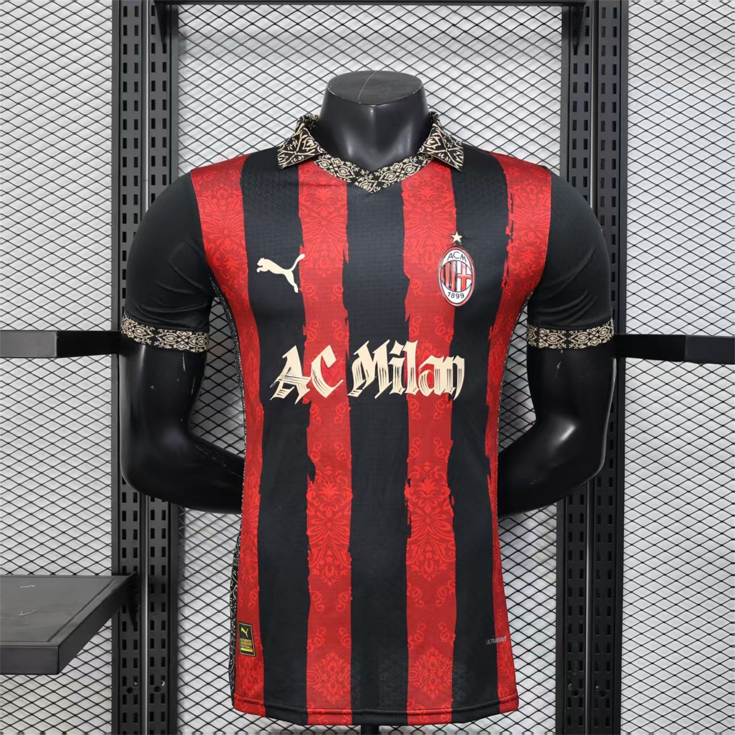AC Milan 25-26 Team Name Advertisement Red & Black POLO Special Jersey - Player Version - ManixJersey